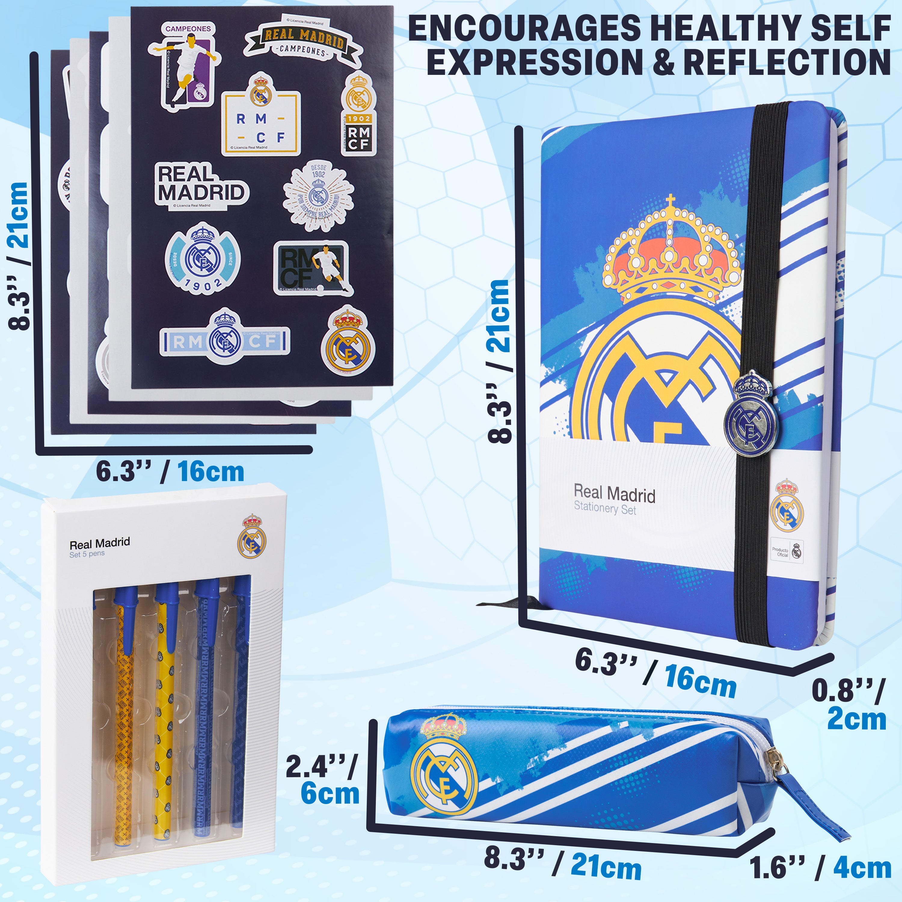 real-madrid-kit-papeterie-trousse-carnet-stylos-stickers image 6