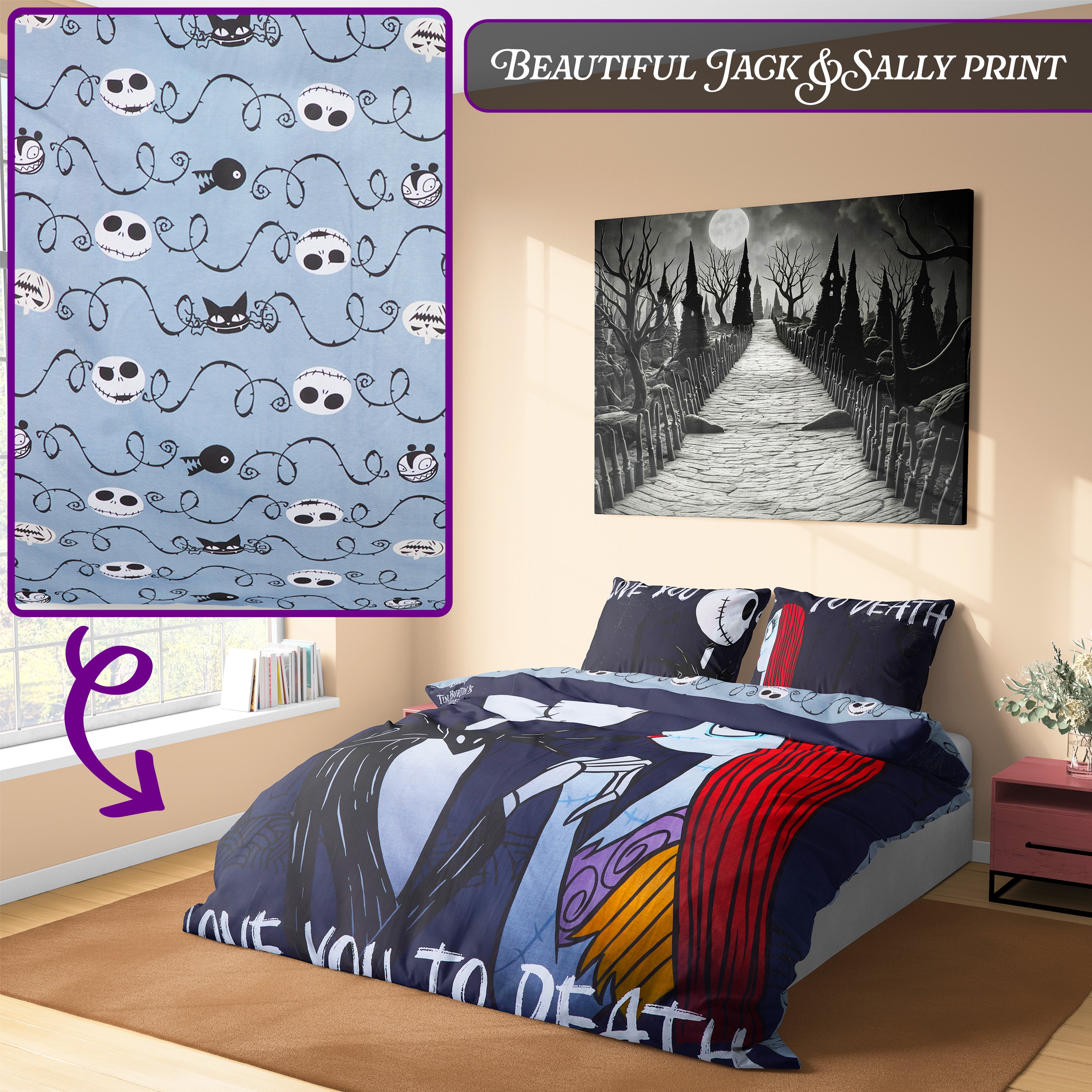 disney-stitch-housse-de-couette-double-taies-noire-jack image 3