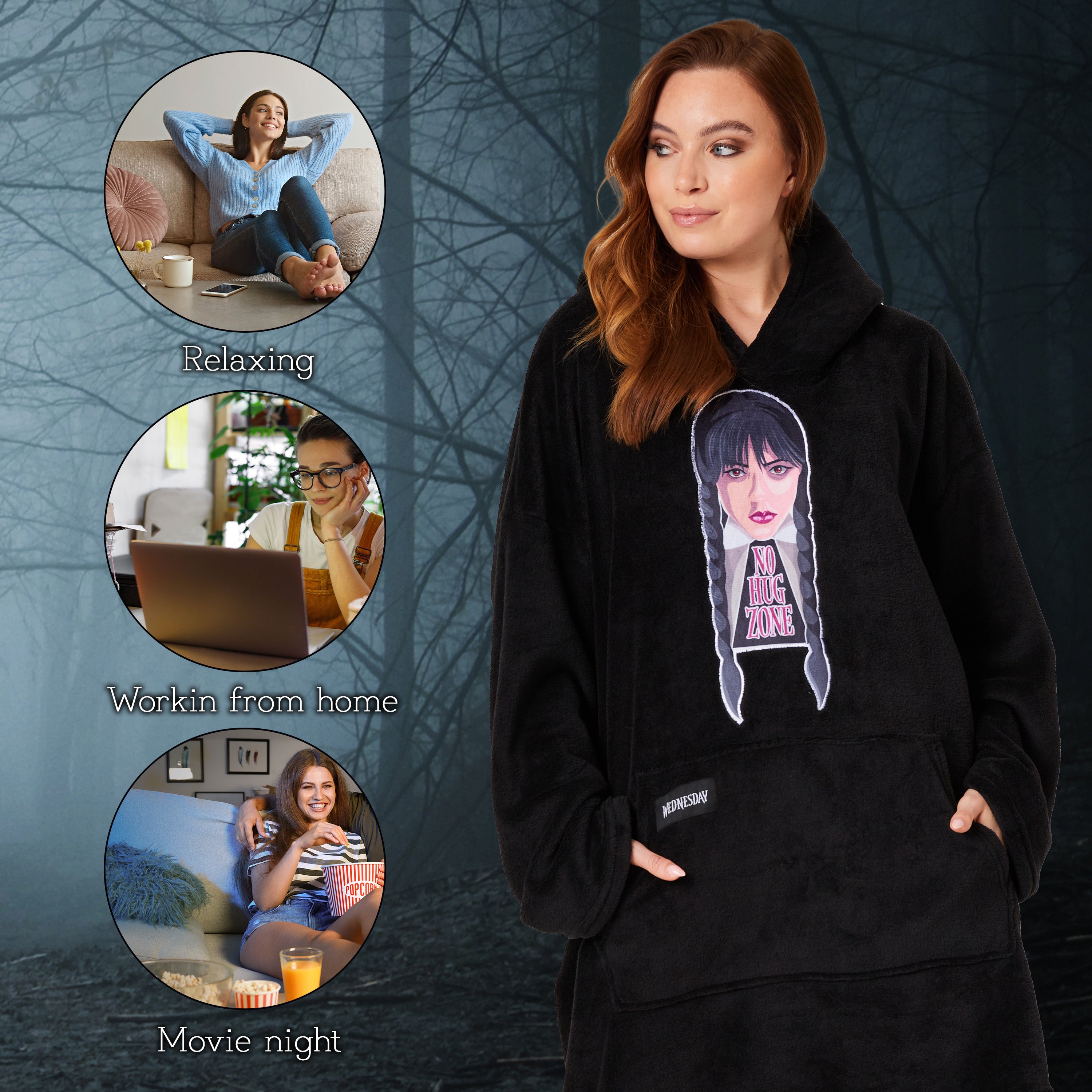 get-trend-wednesday-sweat-plaid-femme-noir-oversized image 3