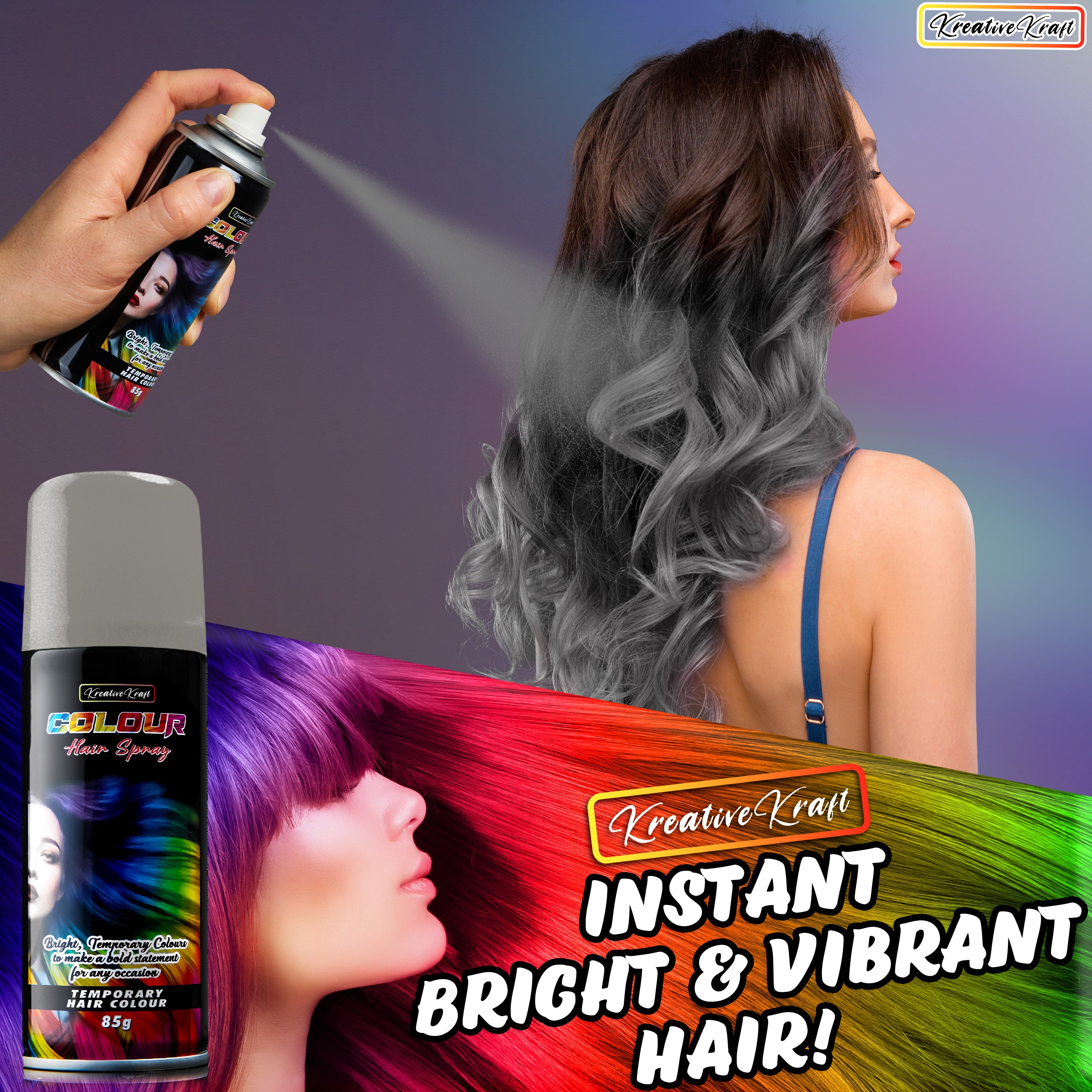 kreativekraft-spray-couleur-cheveux-noir-200ml-temporaire image 5