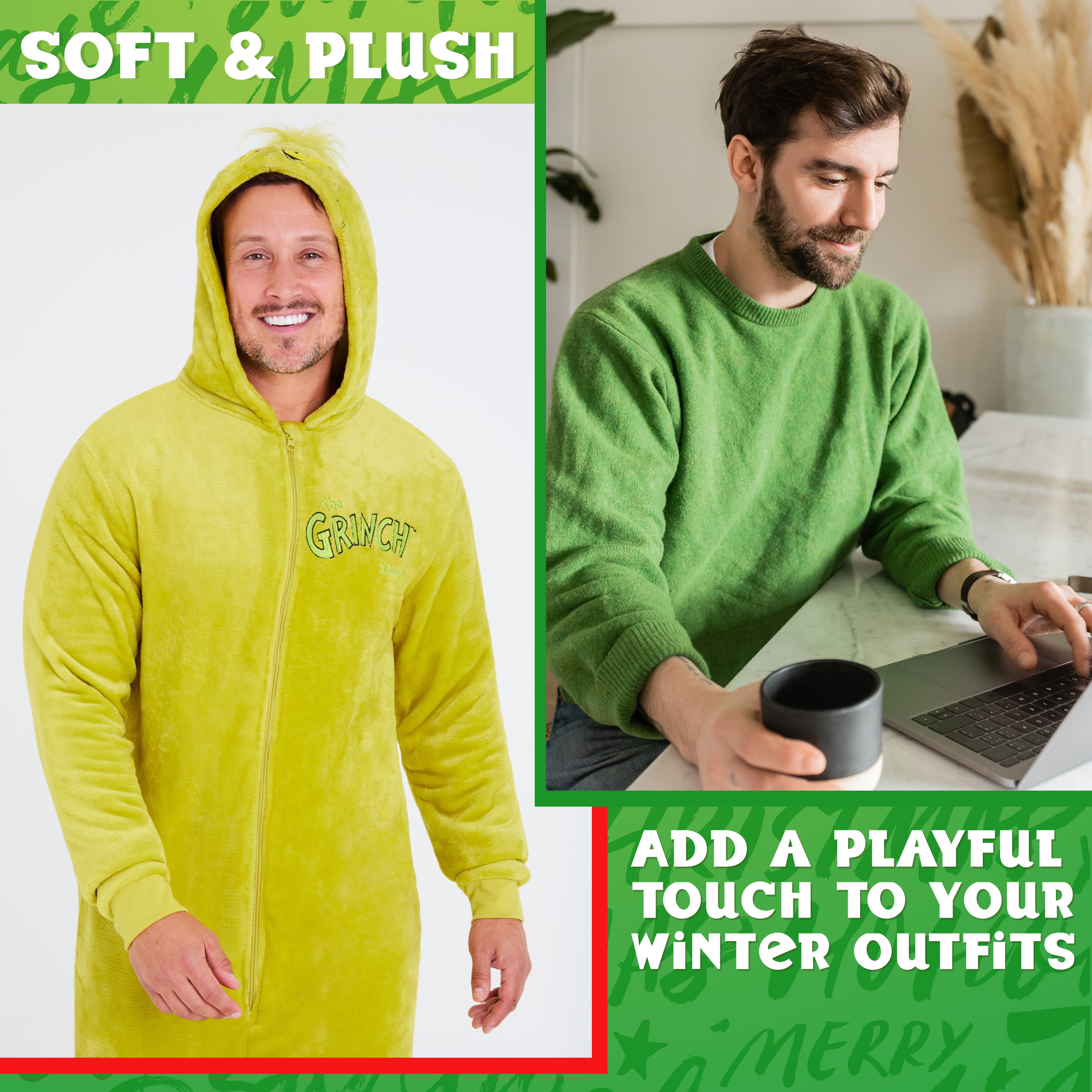 grinch-combinaison-polaire-homme-capuche-pyjama-chaud image 5