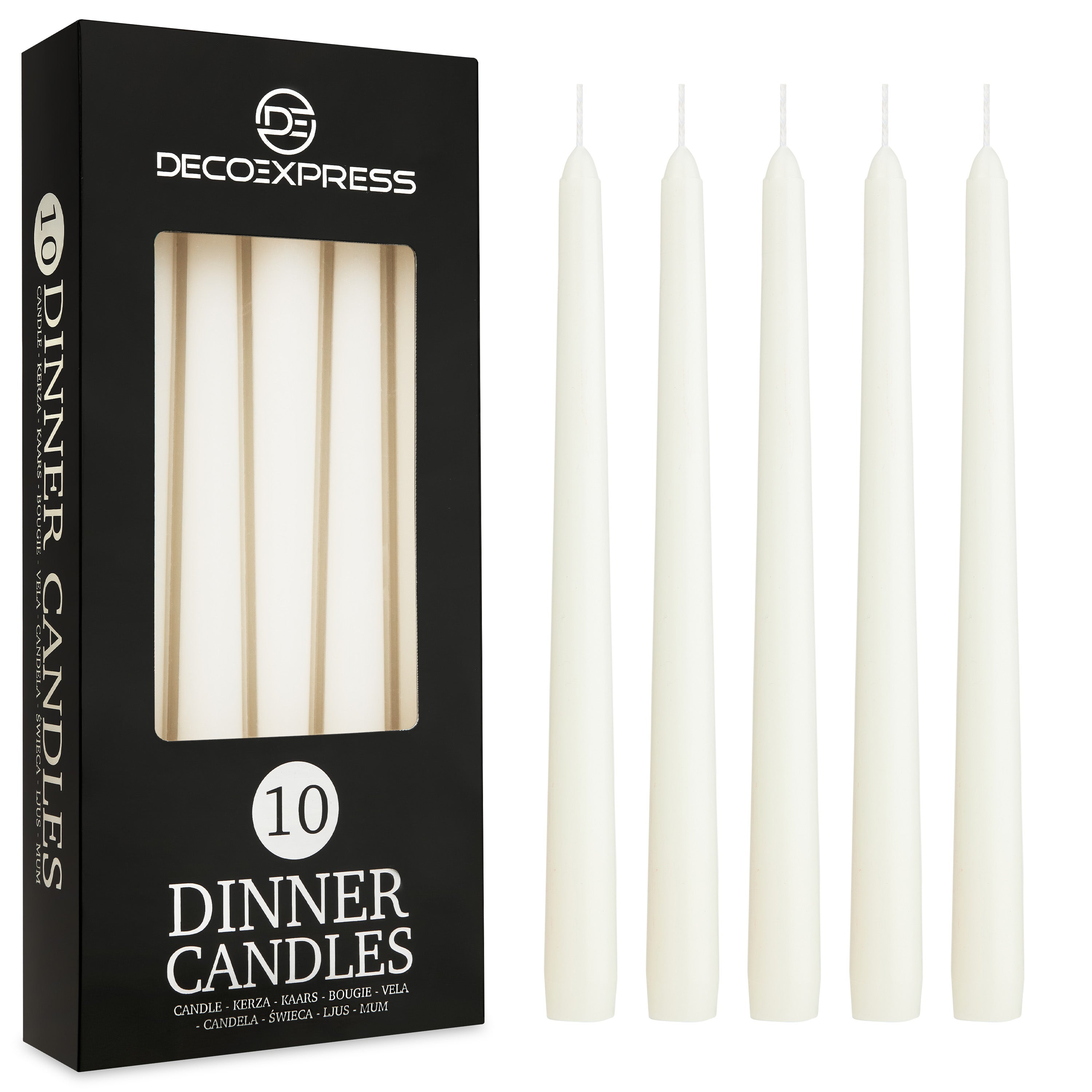 deco-express-bougies-chandelier-blanches-8-h-lot-de-10 image 1
