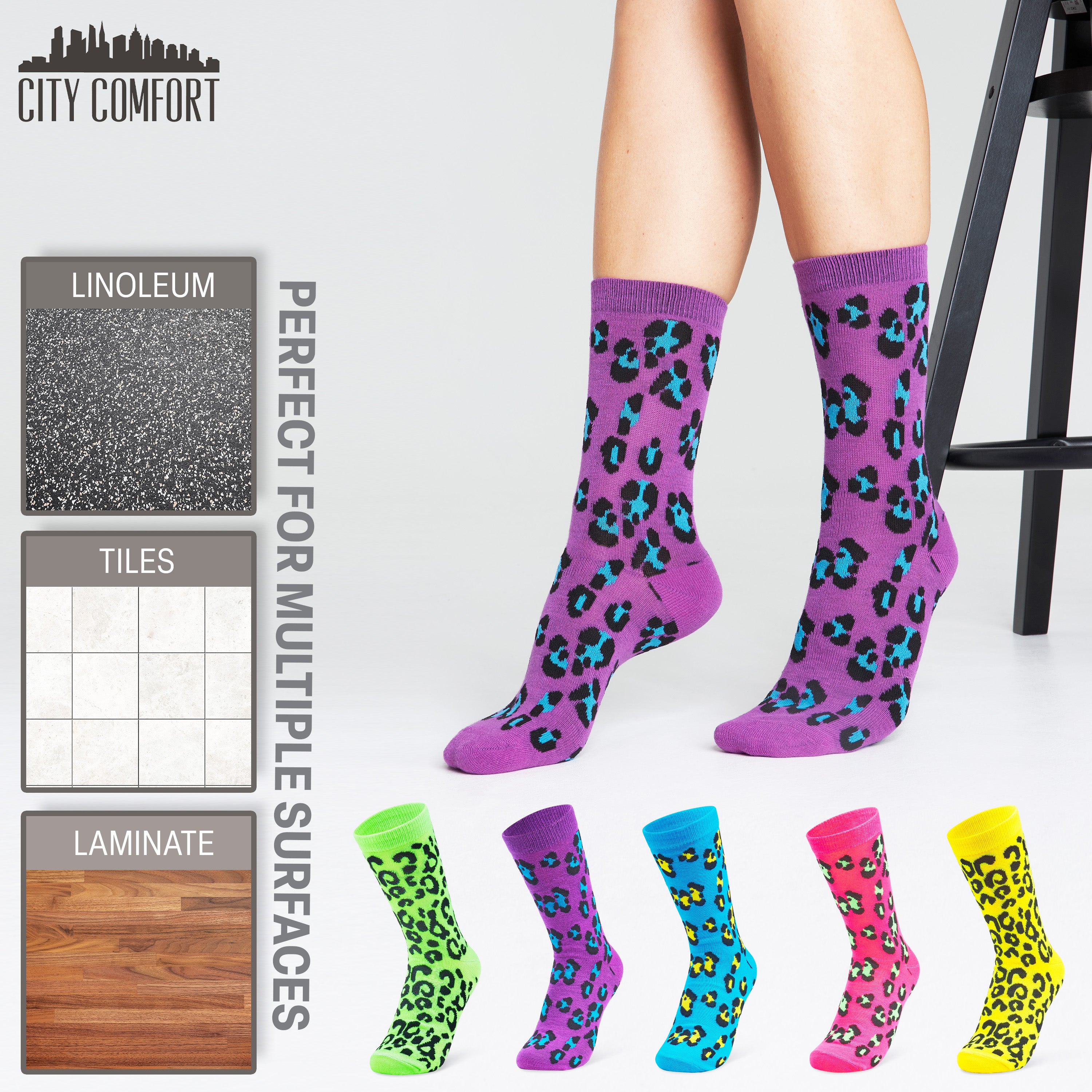 citycomfort-chaussettes-fantaisie-femme-lot-5-paires-motifs image 7