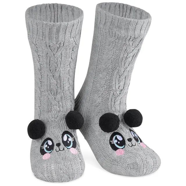 citycomfort-chaussettes-pilou-femme-panda-gris image 1