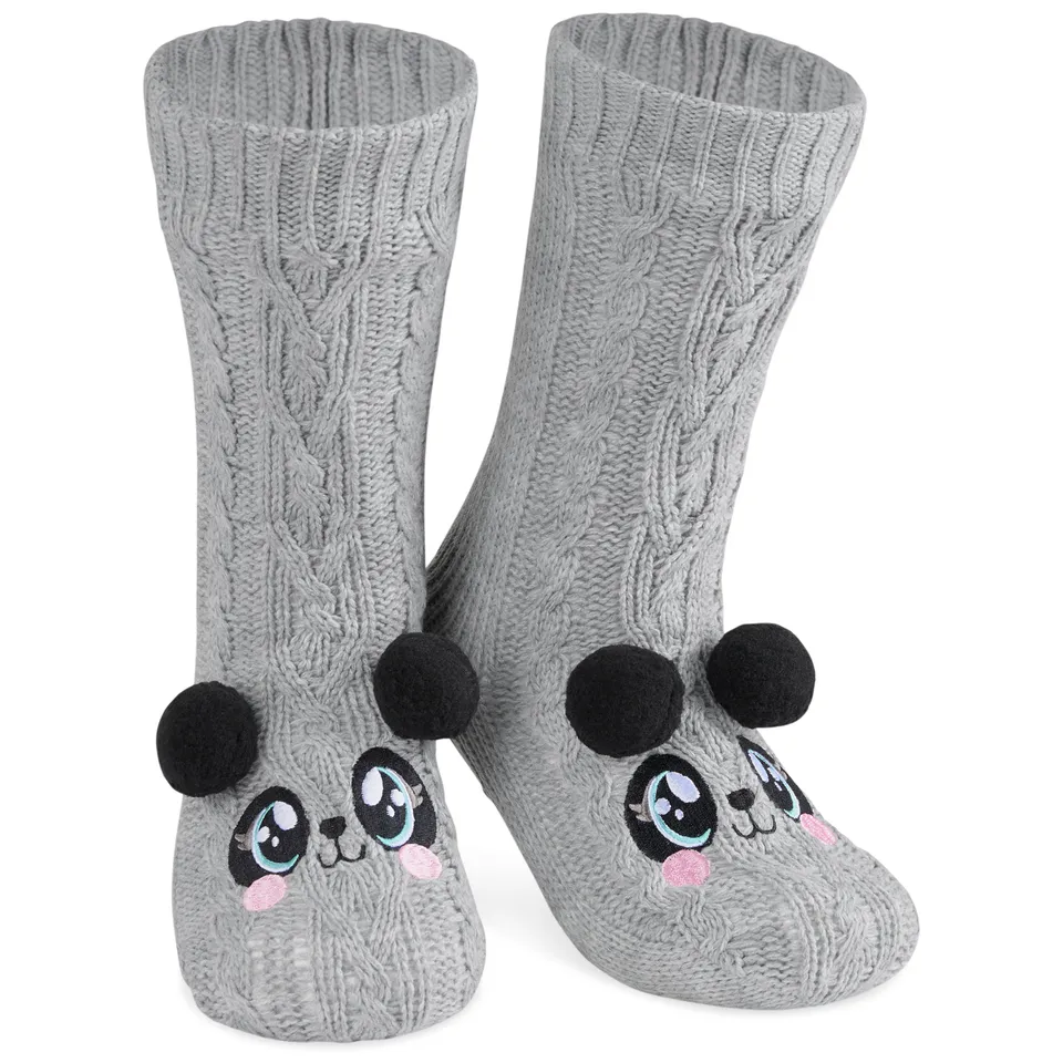 citycomfort-chaussettes-pilou-femme-panda-gris image 1