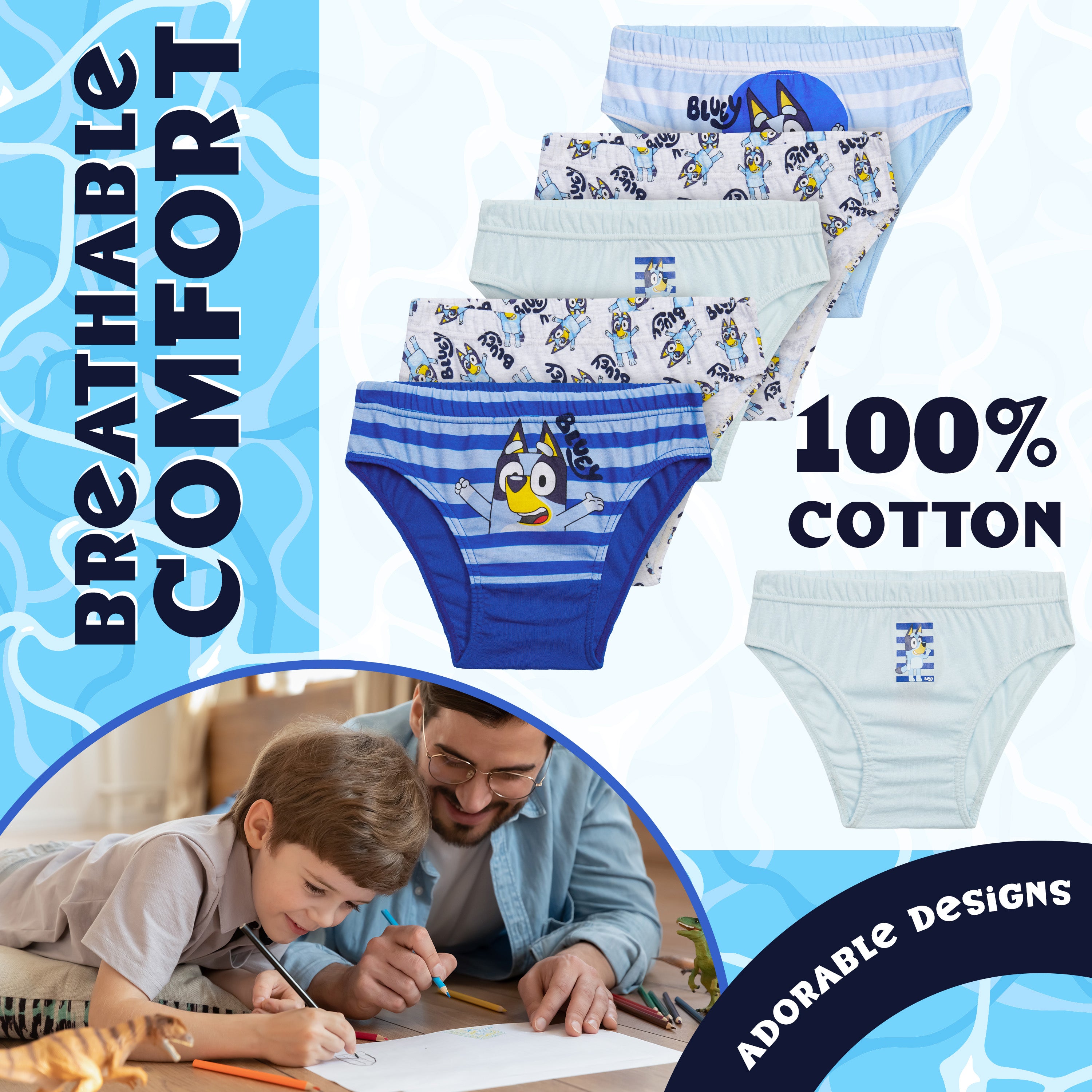 bluey-slip-gar-on-coton-pack-5-taille-5-6-ans-motifs image 5