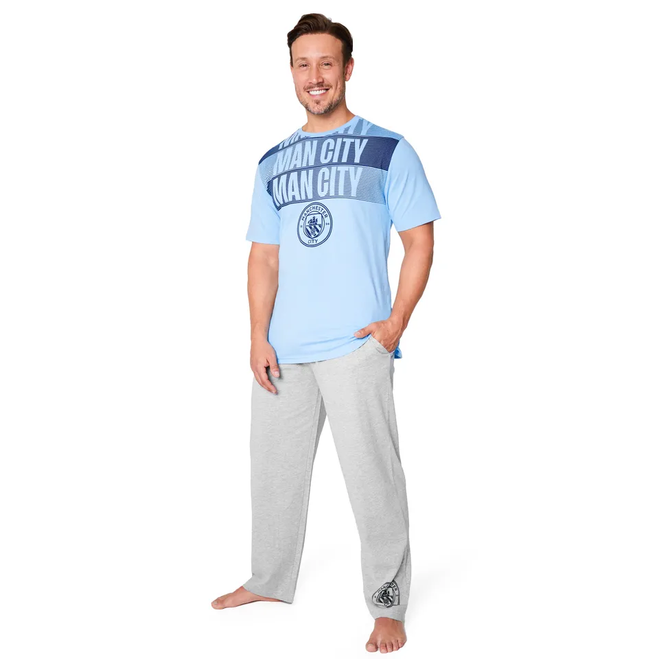 manchester-city-pyjama-homme-coton-2-pi-ces-bleu-taille-m image 1