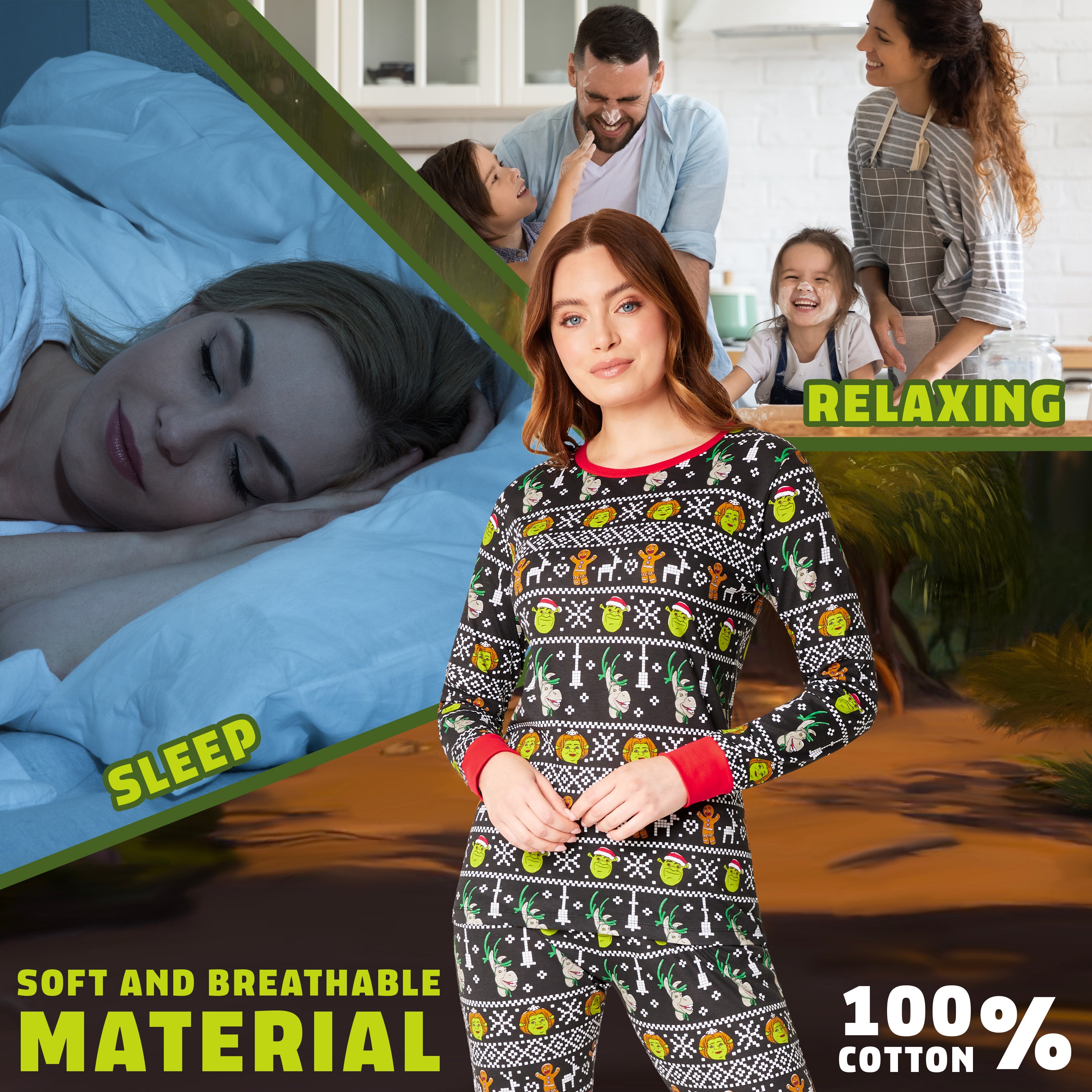 shrek-pyjama-no-l-famille-femme-taille-l-100-coton image 5