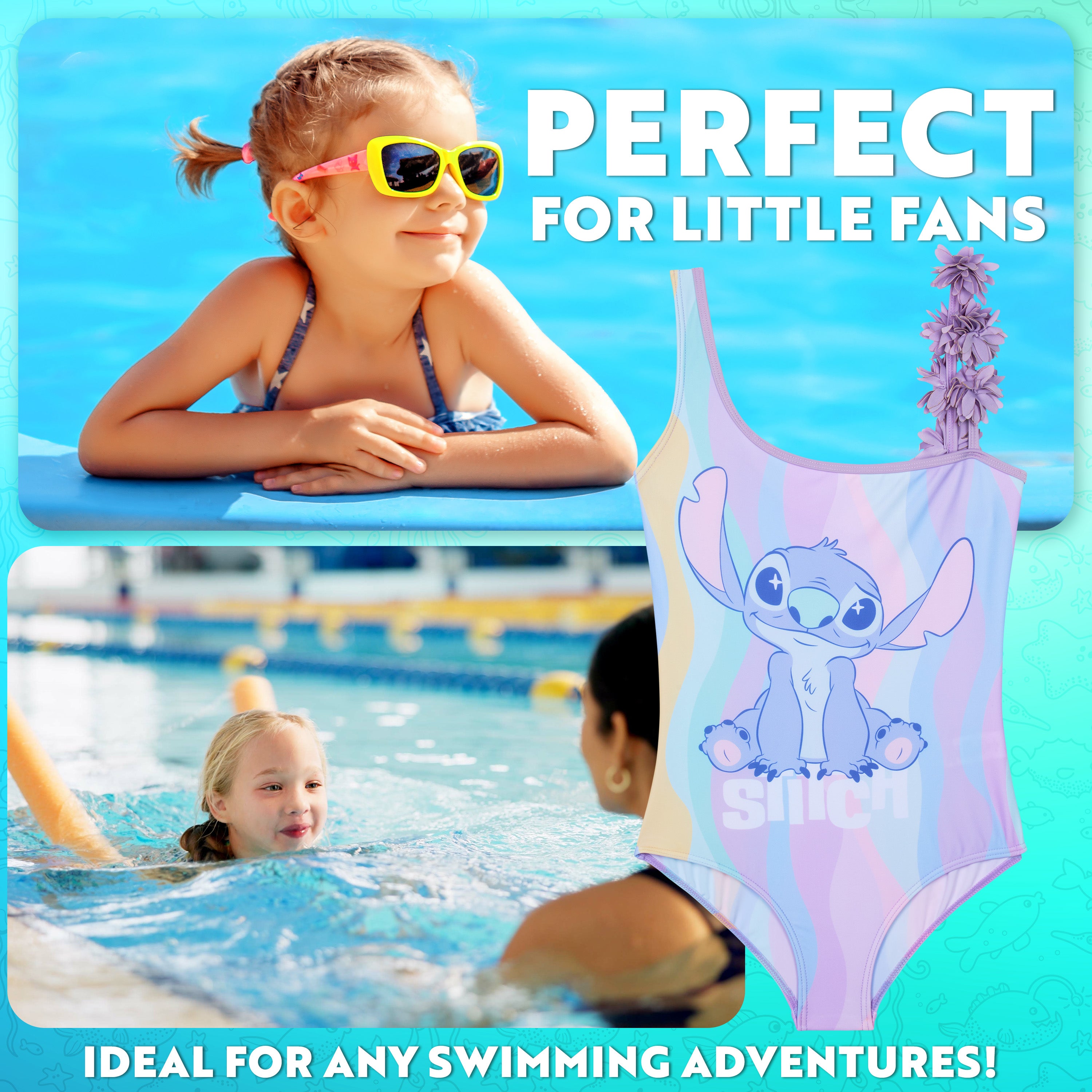 stitch-maillot-bain-fille-1-pi-ce-stretch-9-10-ans-piscine image 2