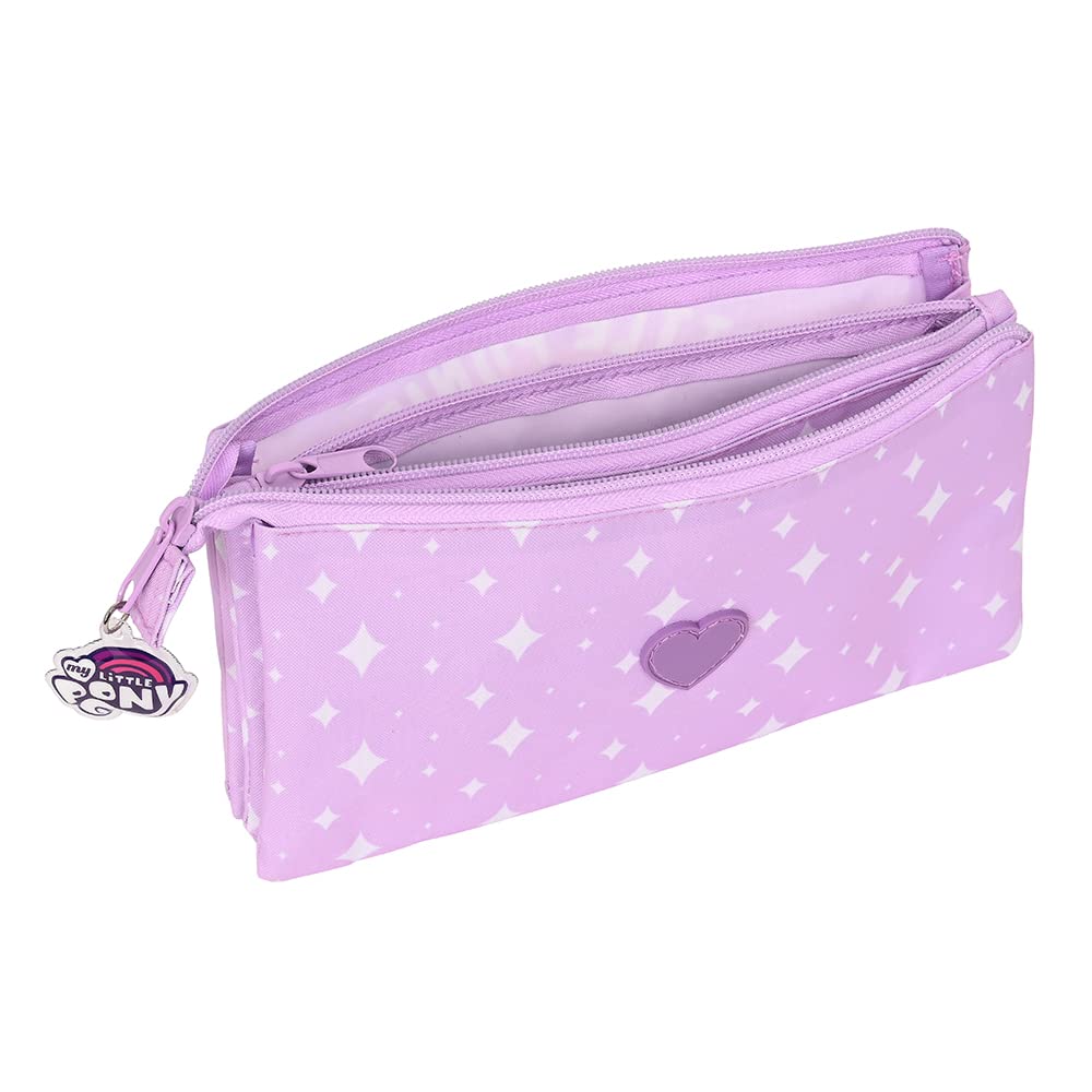 my-little-pony-trousse-triple-violette-22-cm-scolaire image 3