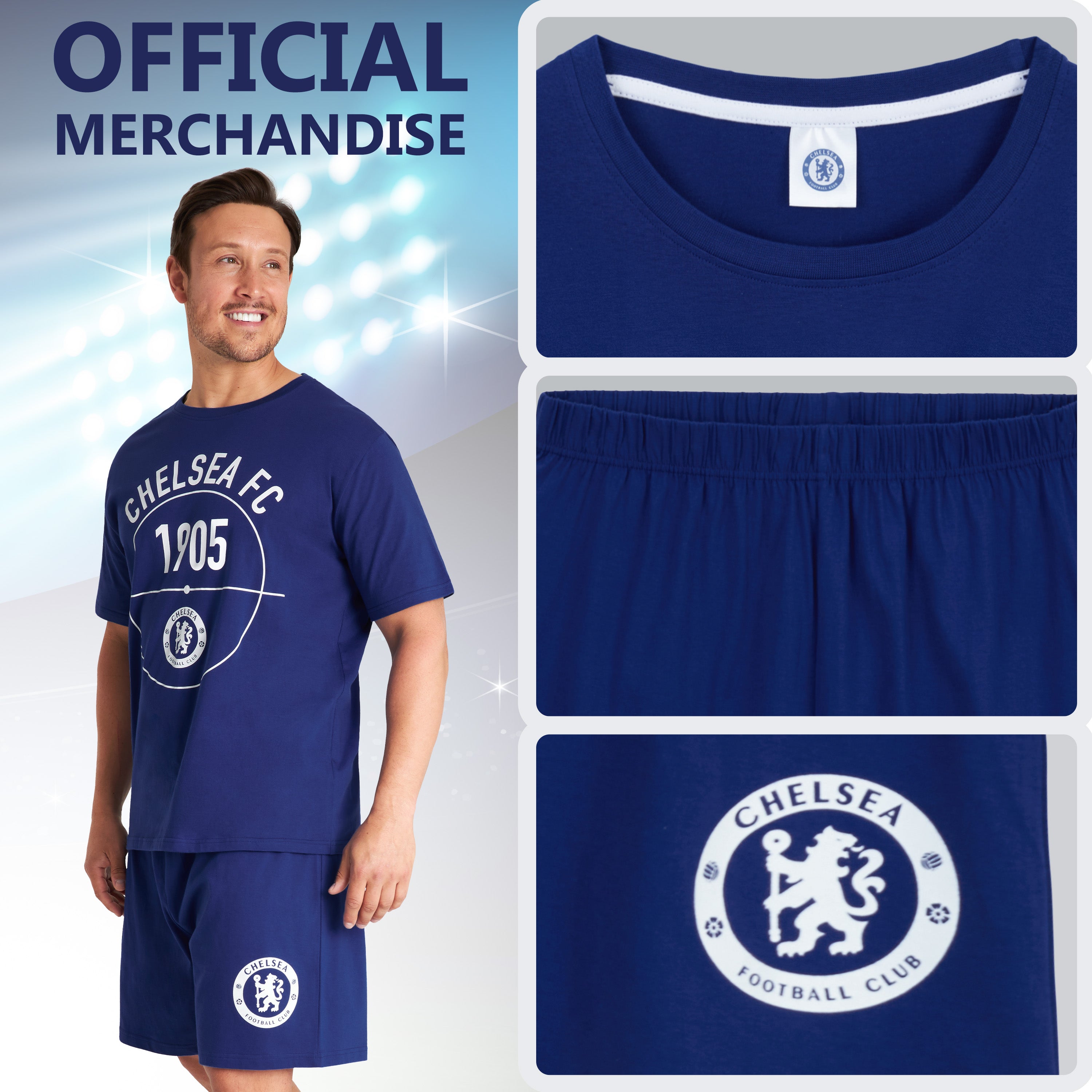 chelsea-fc-pyjama-court-homme-coton-taille-m image 5