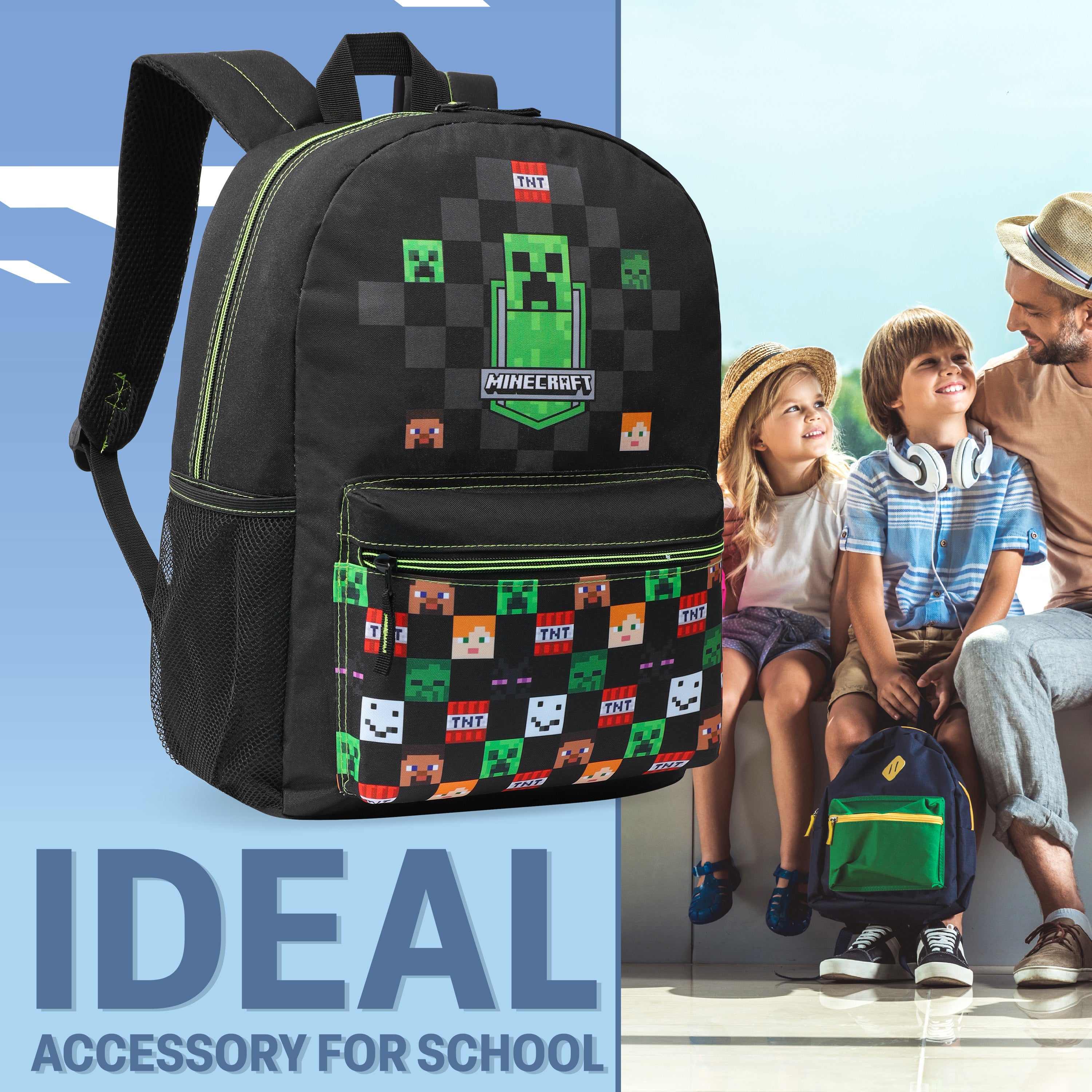 minecraft-sac-dos-enfant-poche-avant-bretelles-matelass-es image 4