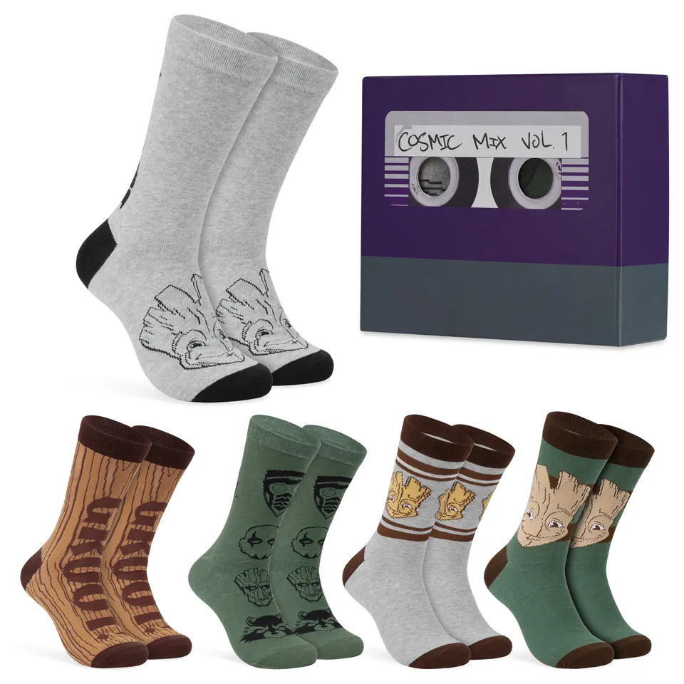 get-trend-men-chaussettes-homme-marvel-groot-x5-coton image 1