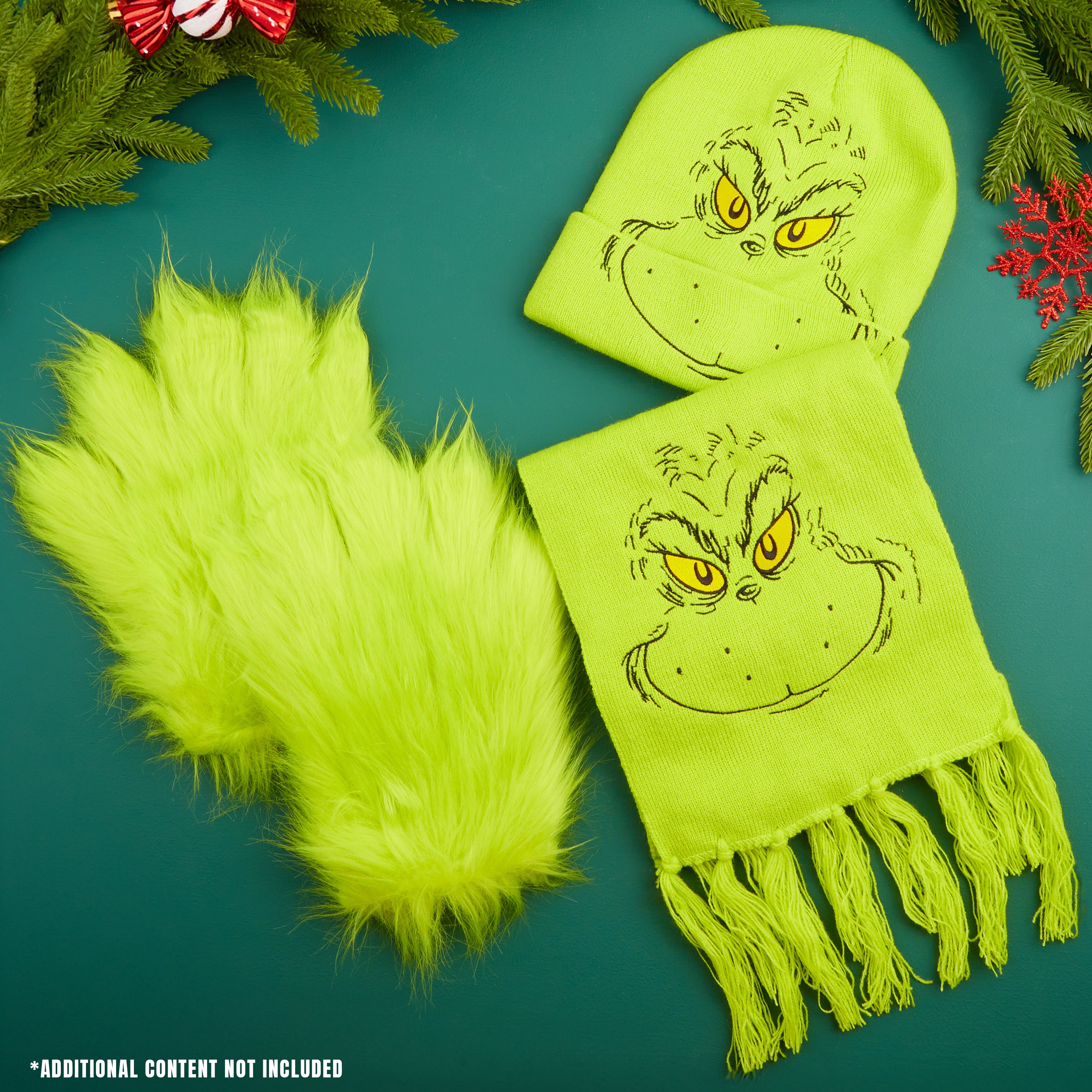 grinch-ensemble-bonnet-charpe-gants-femme-3-pi-ces-vert image 2