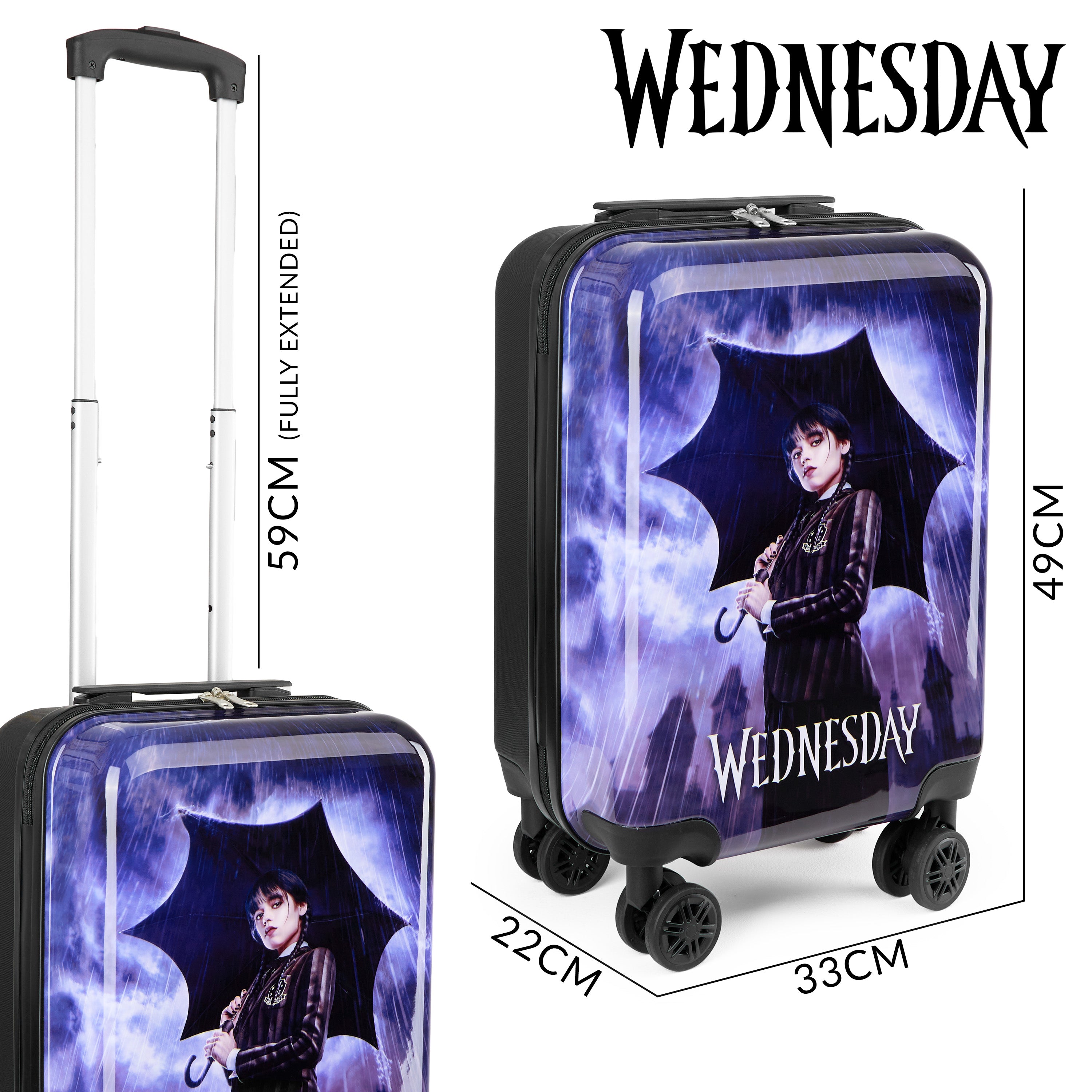 wednesday-valise-enfant-roulettes-cabine-49-cm-noire image 6
