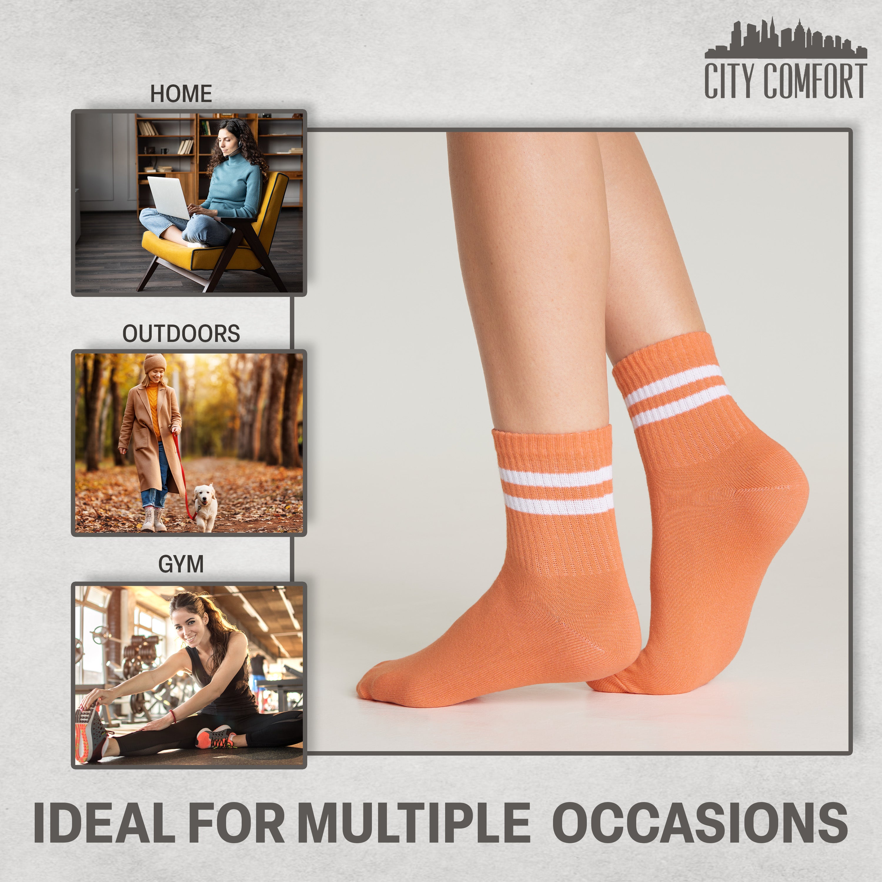 citycomfort-chaussettes-femme-sport-coton-lot-6 image 4