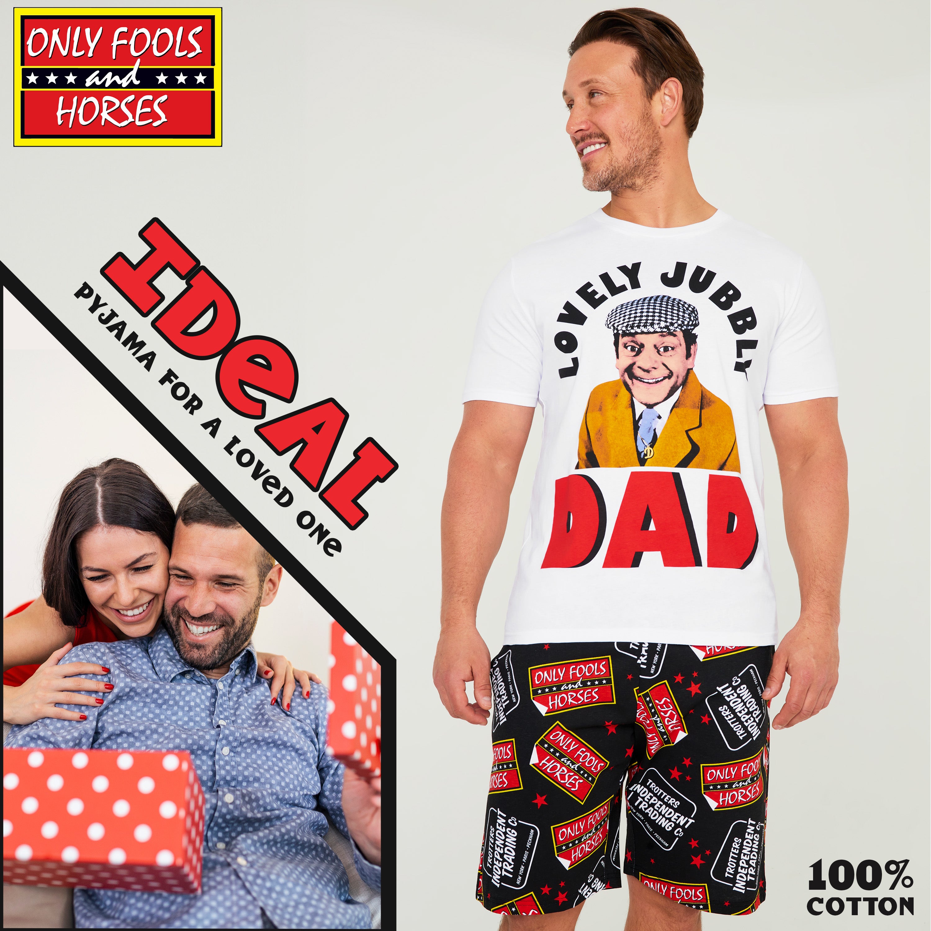 only-fools-and-horses-pyjama-short-homme-coton-blanc image 3