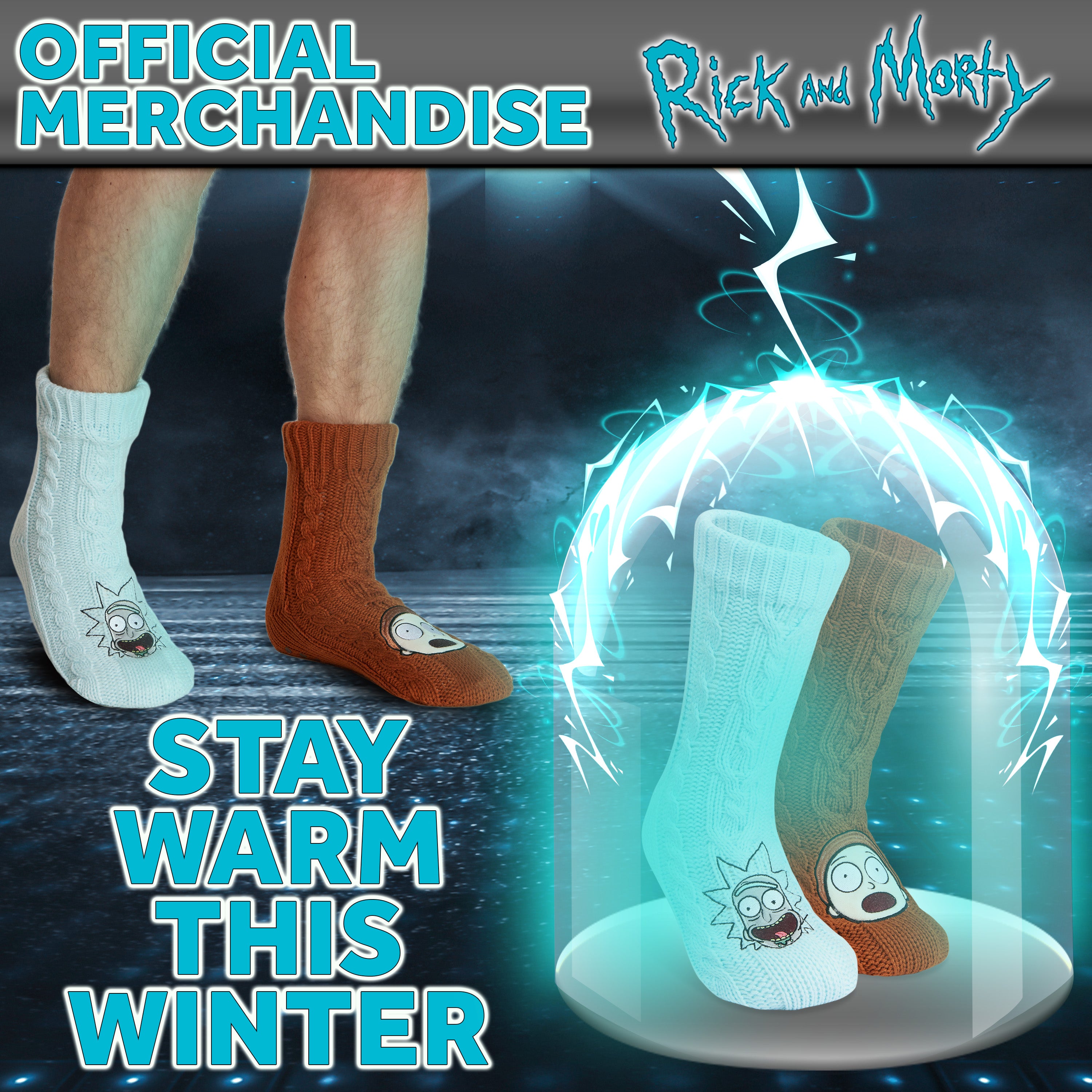 rick-and-morty-chaussettes-pilou-homme-rouille-bleu-antides image 3