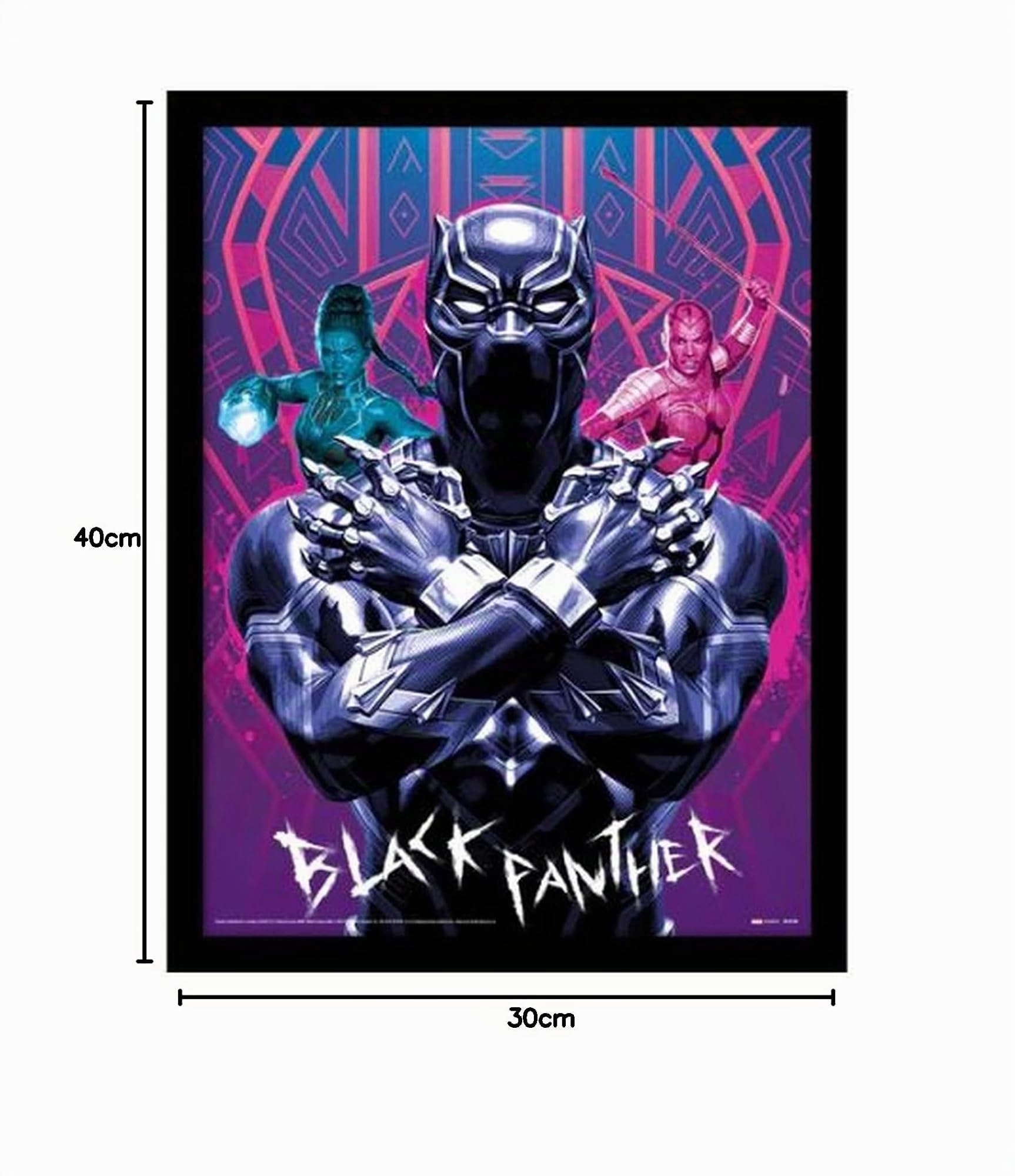 marvel-black-panther-affiche-encadr-e-30x40-wakanda-forever image 2