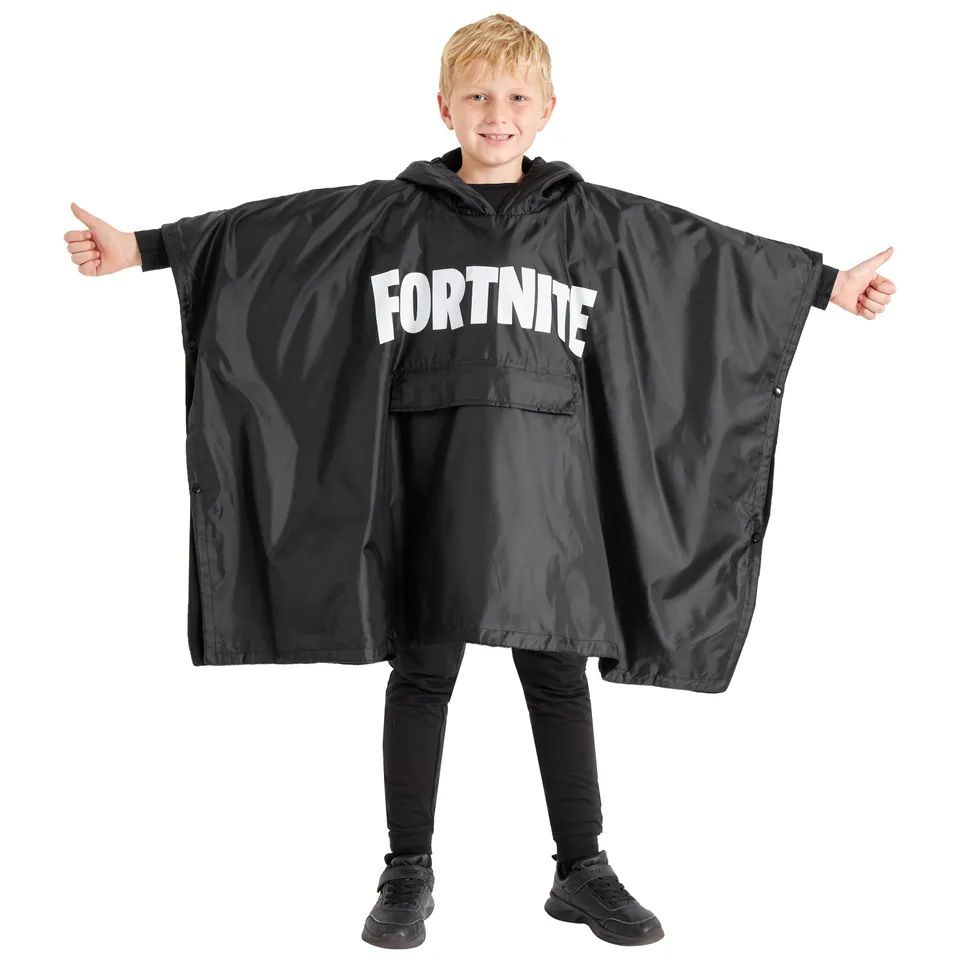 fortnite-poncho-pluie-gar-on-capuche-doublure-polaire image 1