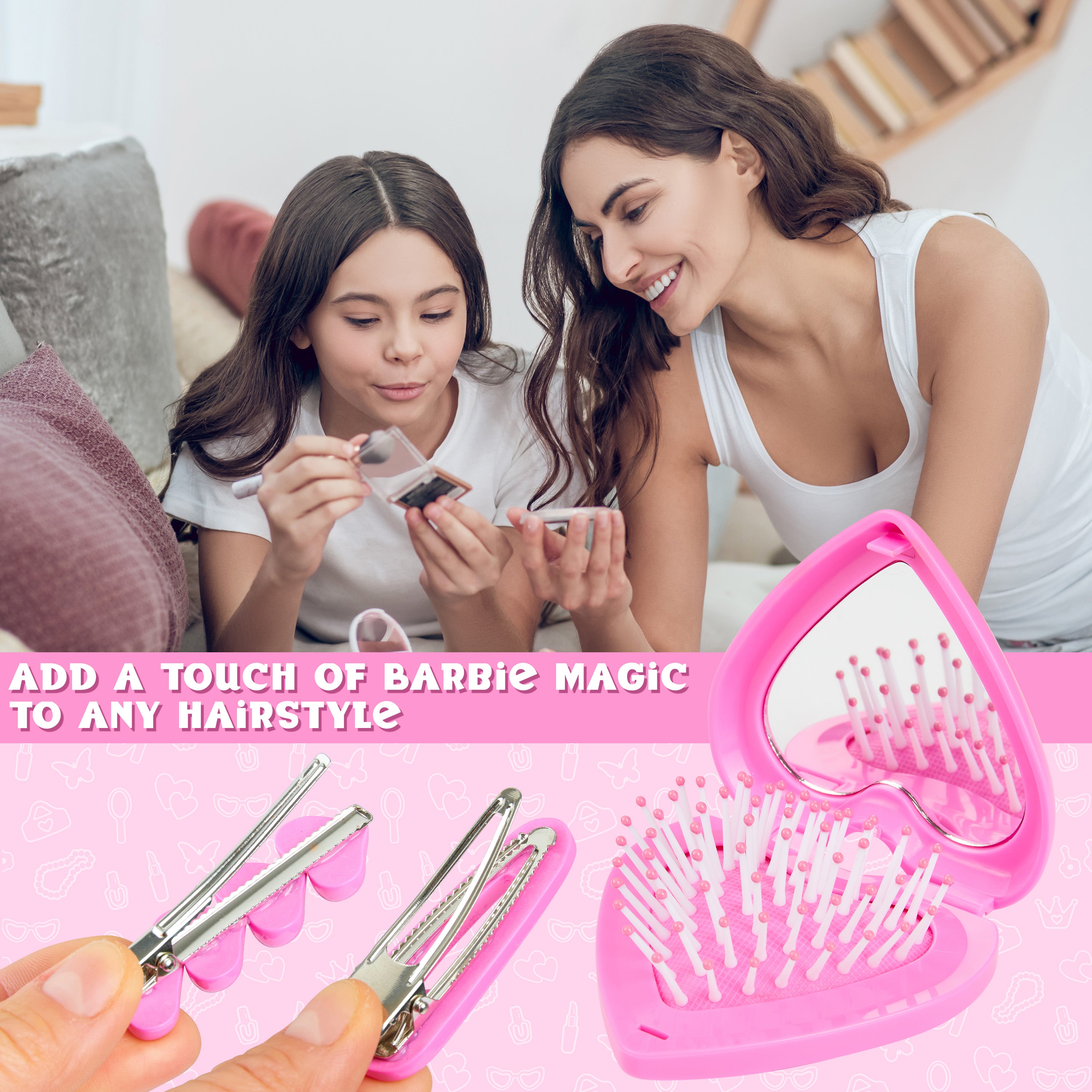 barbie-girls-set-coiffure-pince-crabe-brosse-miroir image 5