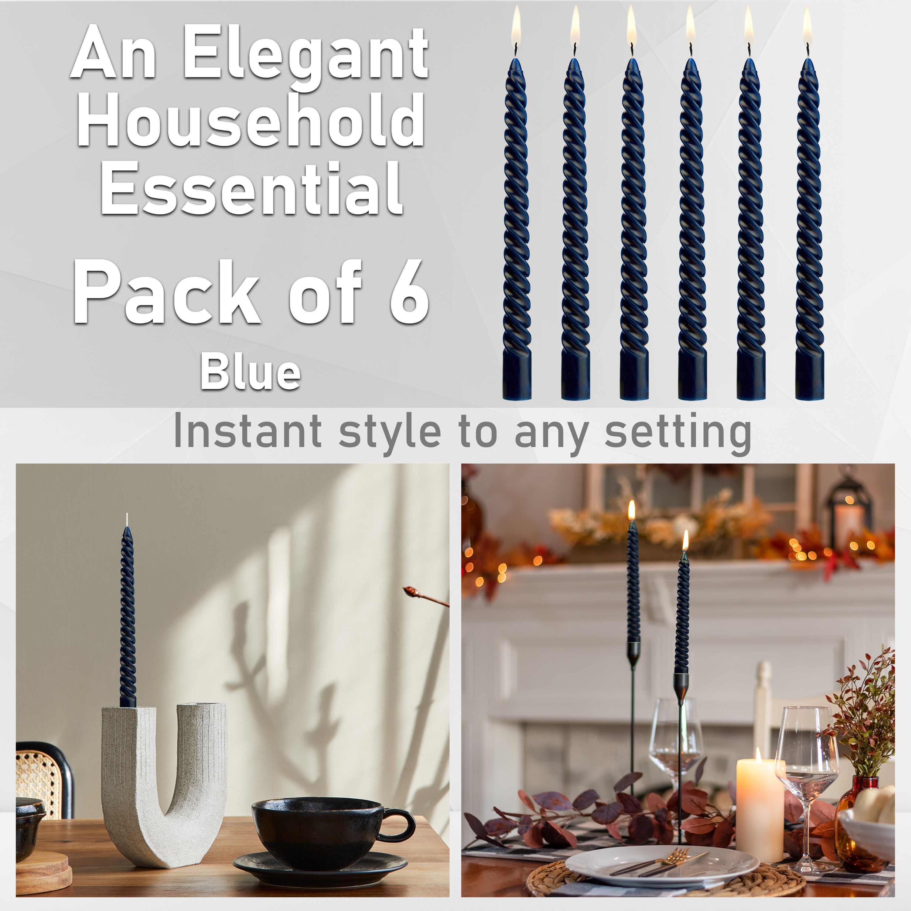 deco-express-bougies-torsad-es-bleues-lot-6 image 3