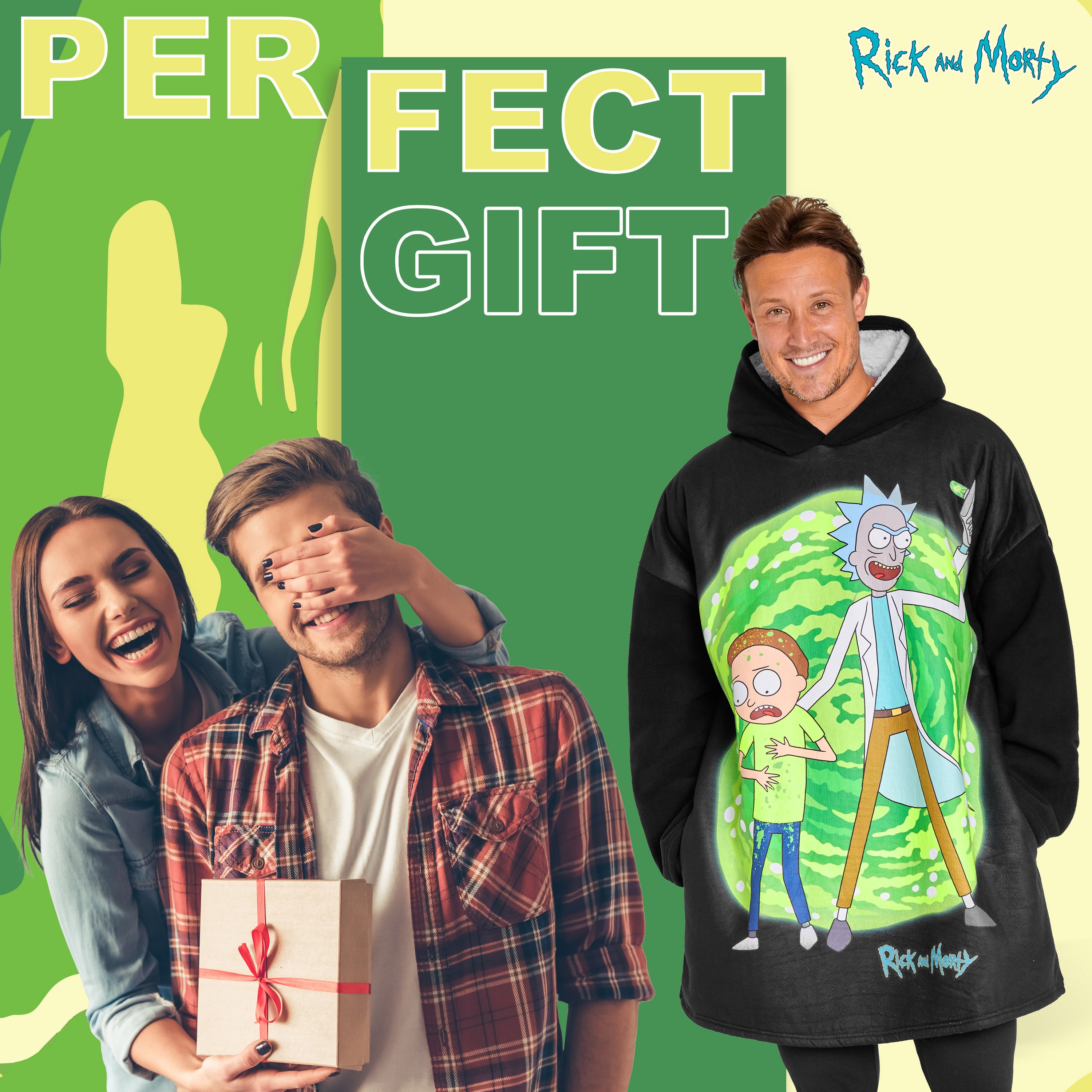 rick-and-morty-sweat-plaid-homme-noir-polaire-sherpa image 2