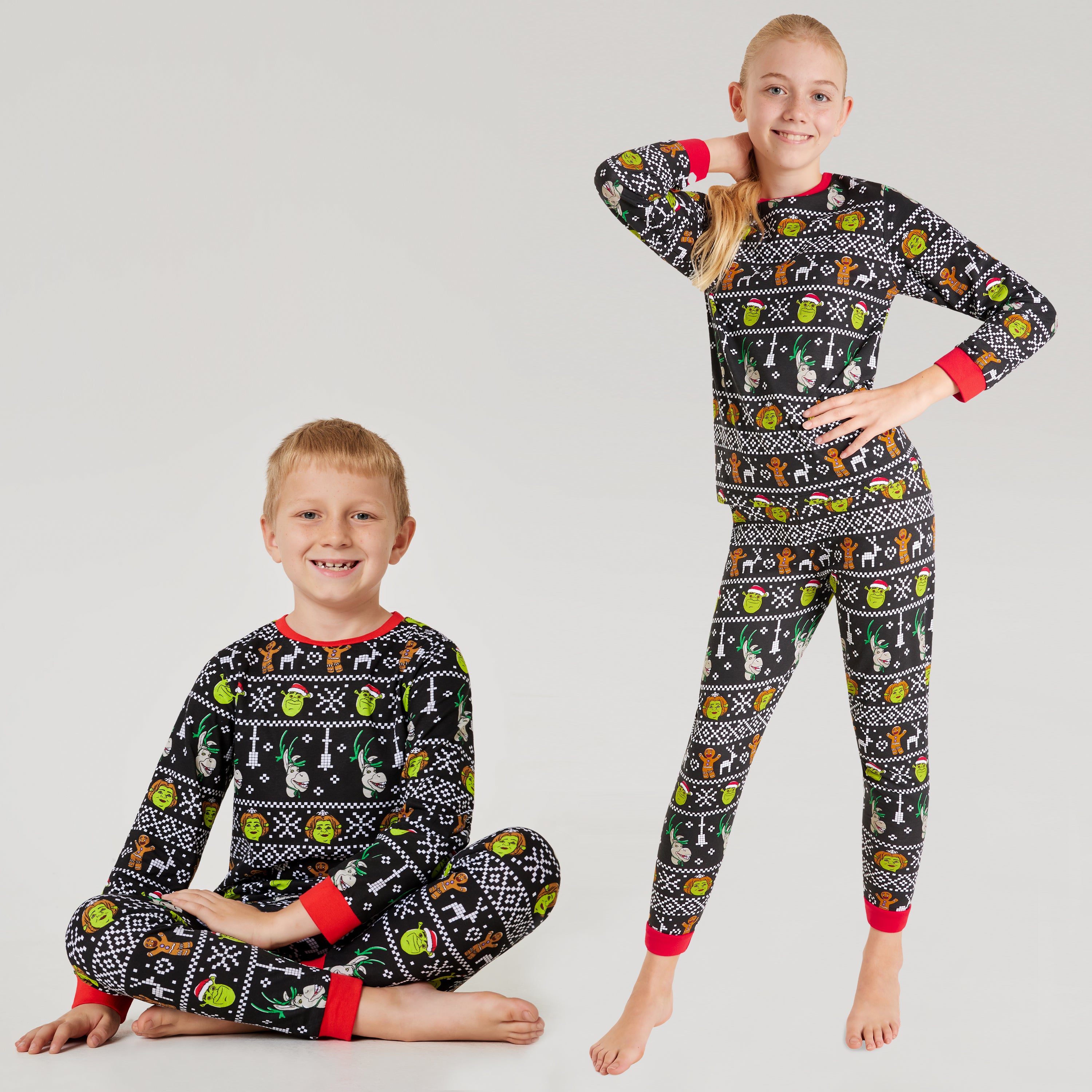 shrek-pyjama-no-l-enfant-7-8-ans-100-coton-famille image 2