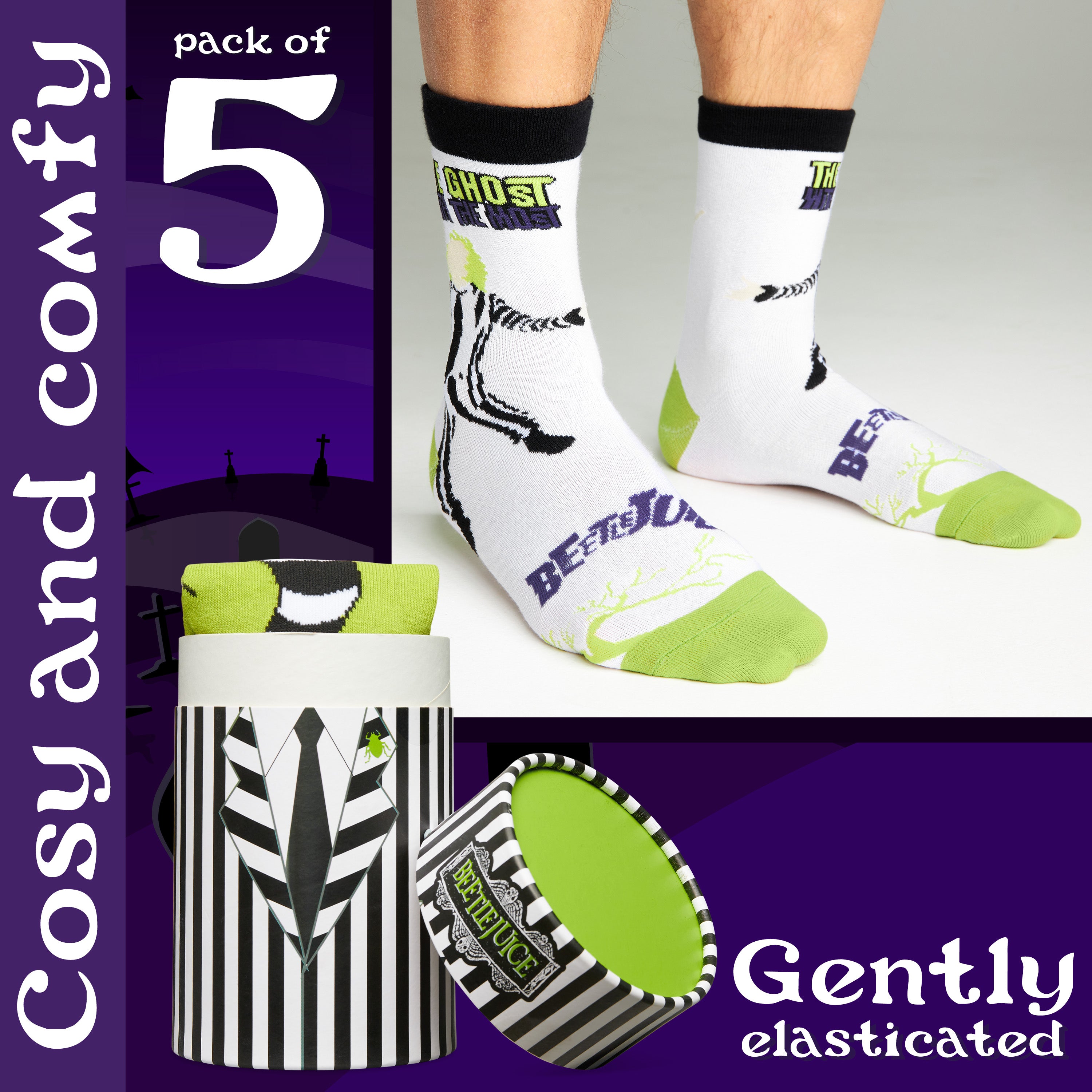 get-trend-beetlejuice-chaussettes-homme-mi-mollet-lot-de-5-coton image 4