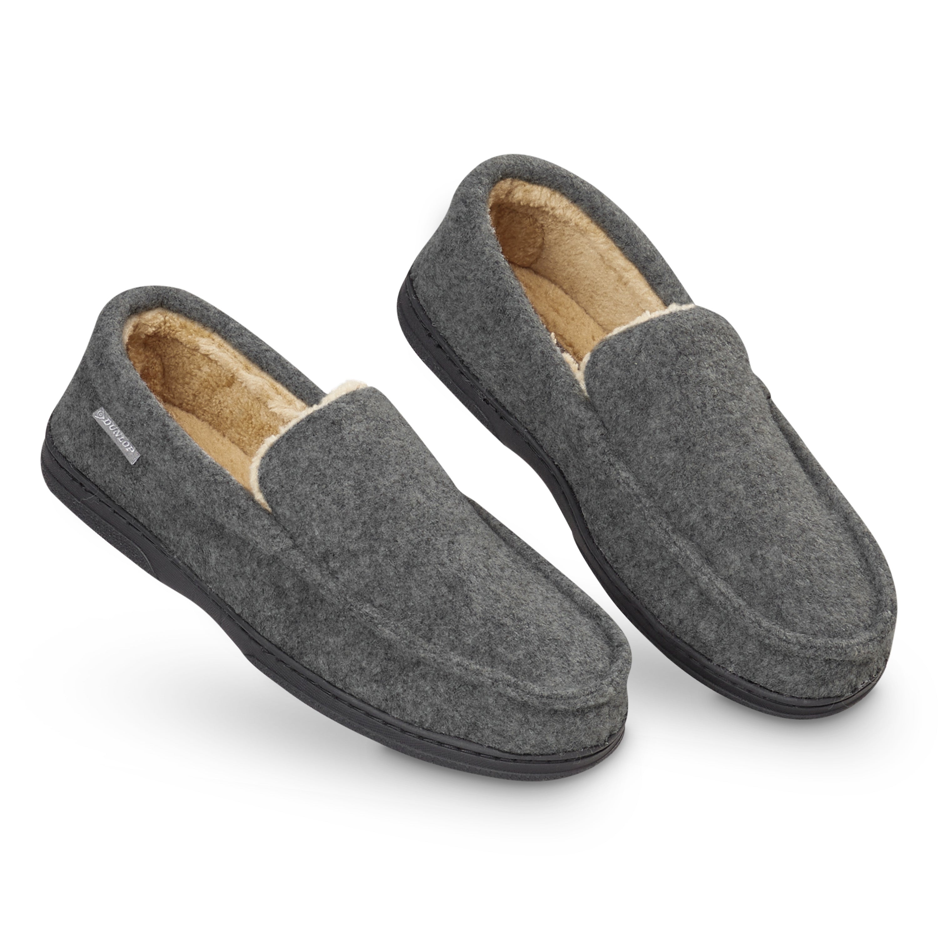 dunlop-mocassin-chausson-homme-fourrure-m-moire-charcoal-43 image 6