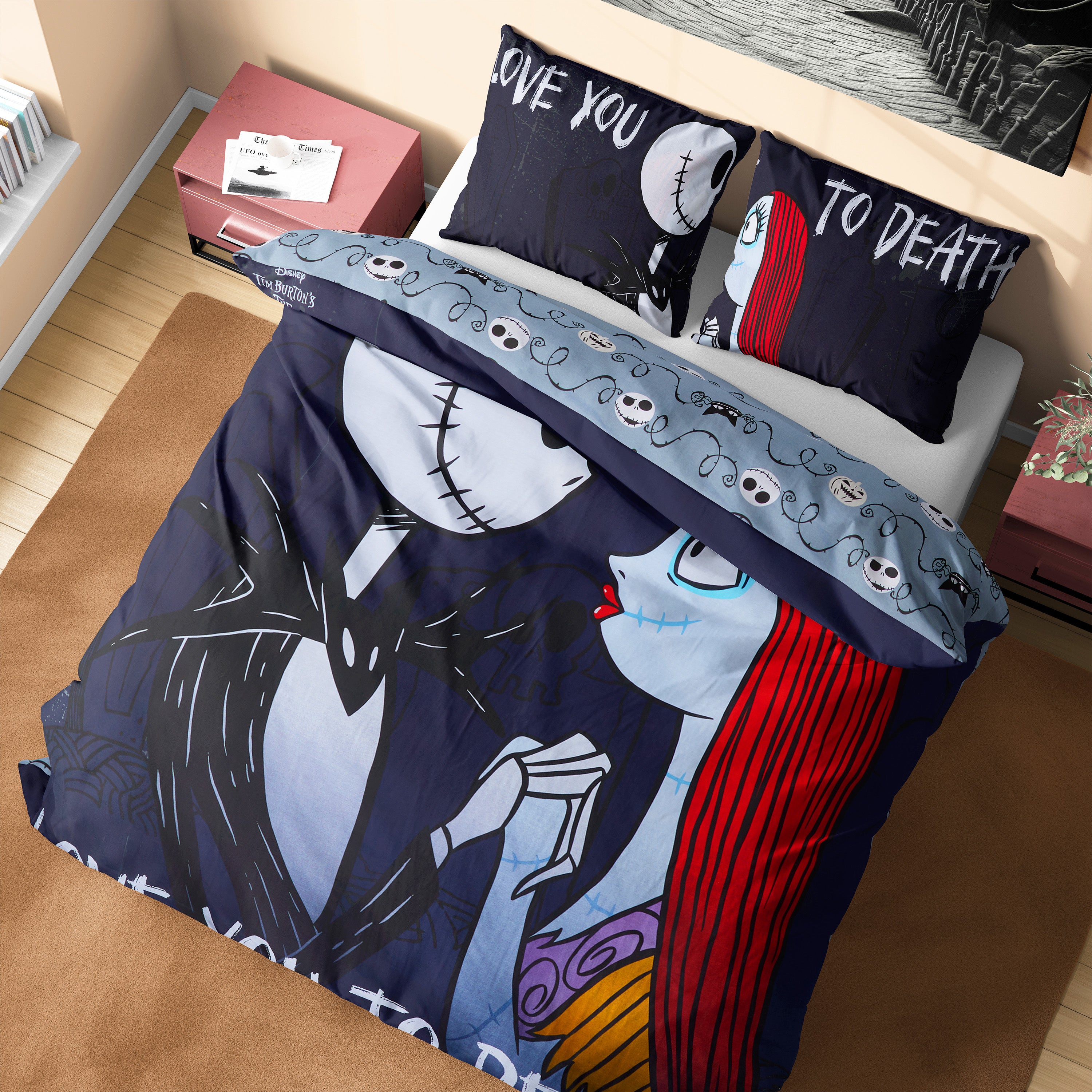 disney-stitch-housse-de-couette-double-taies-noire-jack image 1