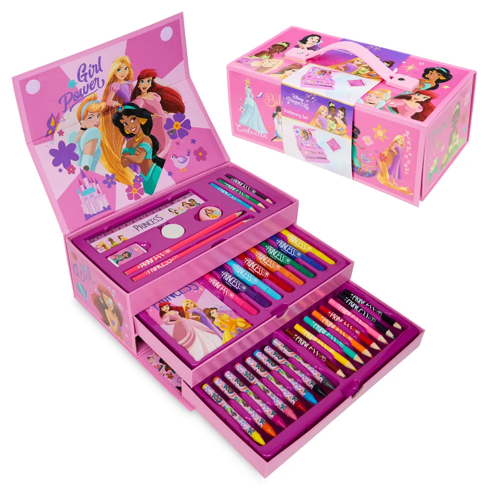 disney-princesses-coffret-coloriage-artiste-rose-30-pcs image 1