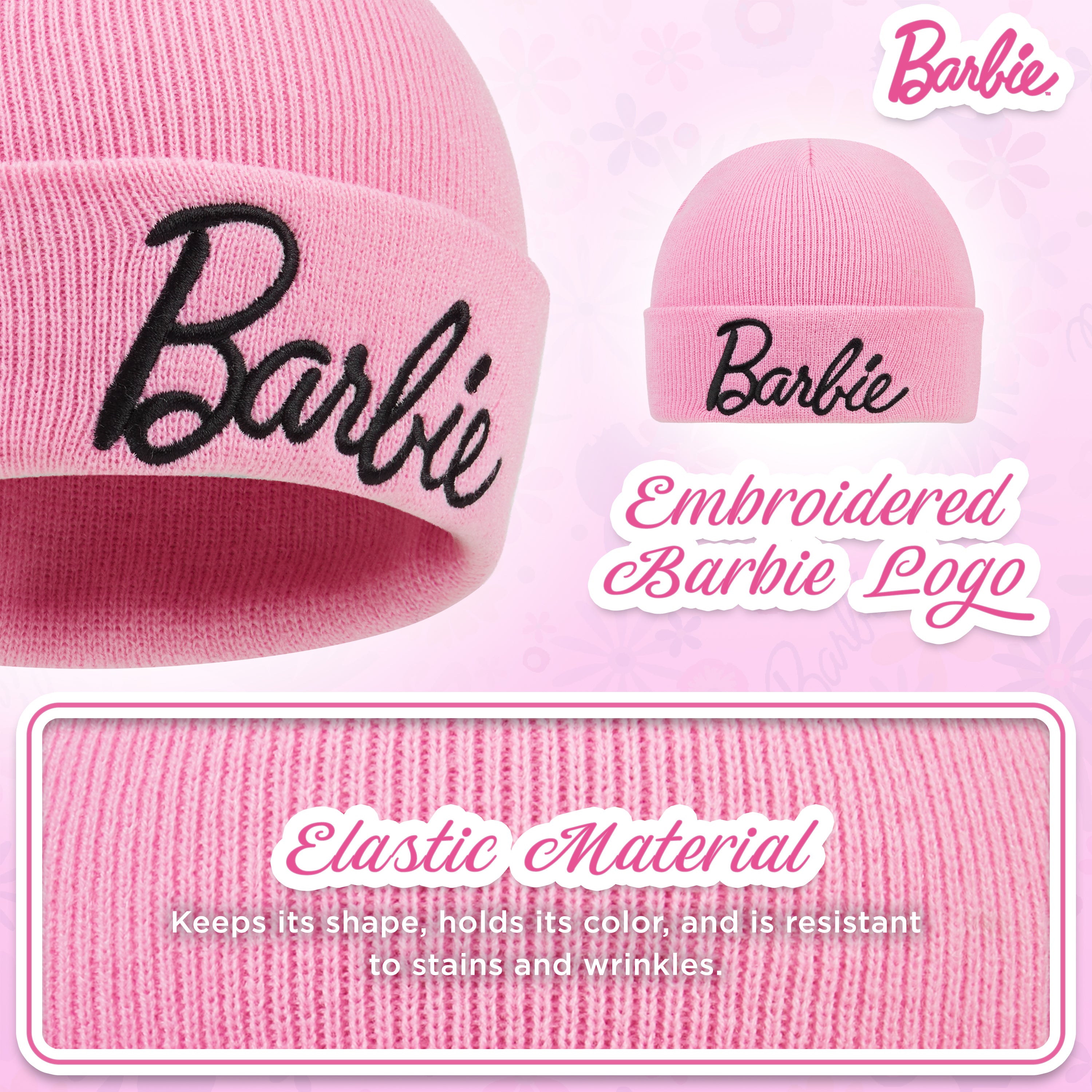 barbie-ensemble-bonnet-pompon-et-gants-fille-acrylique image 3