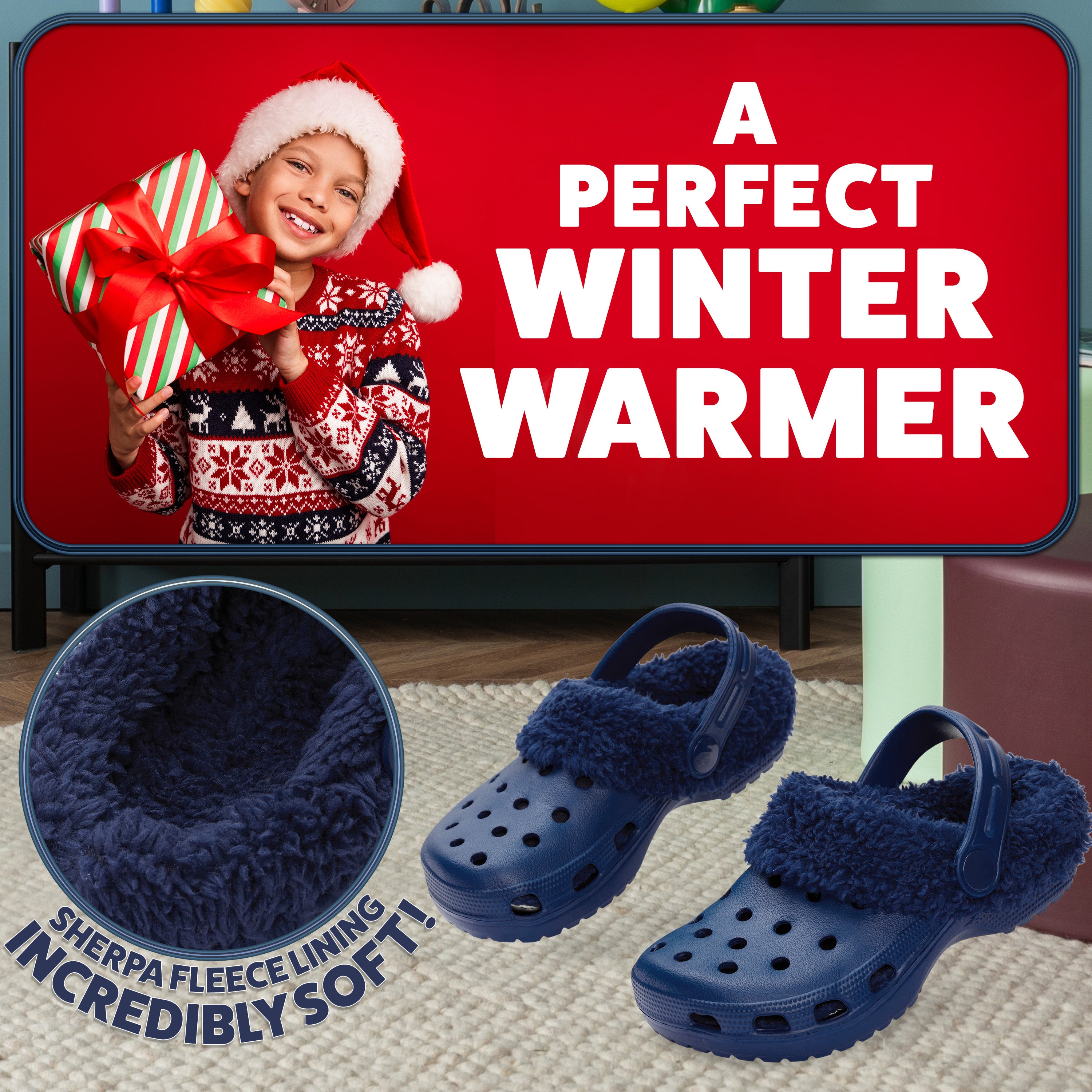 citycomfort-sabots-fourr-s-fille-bleu-12uk image 3
