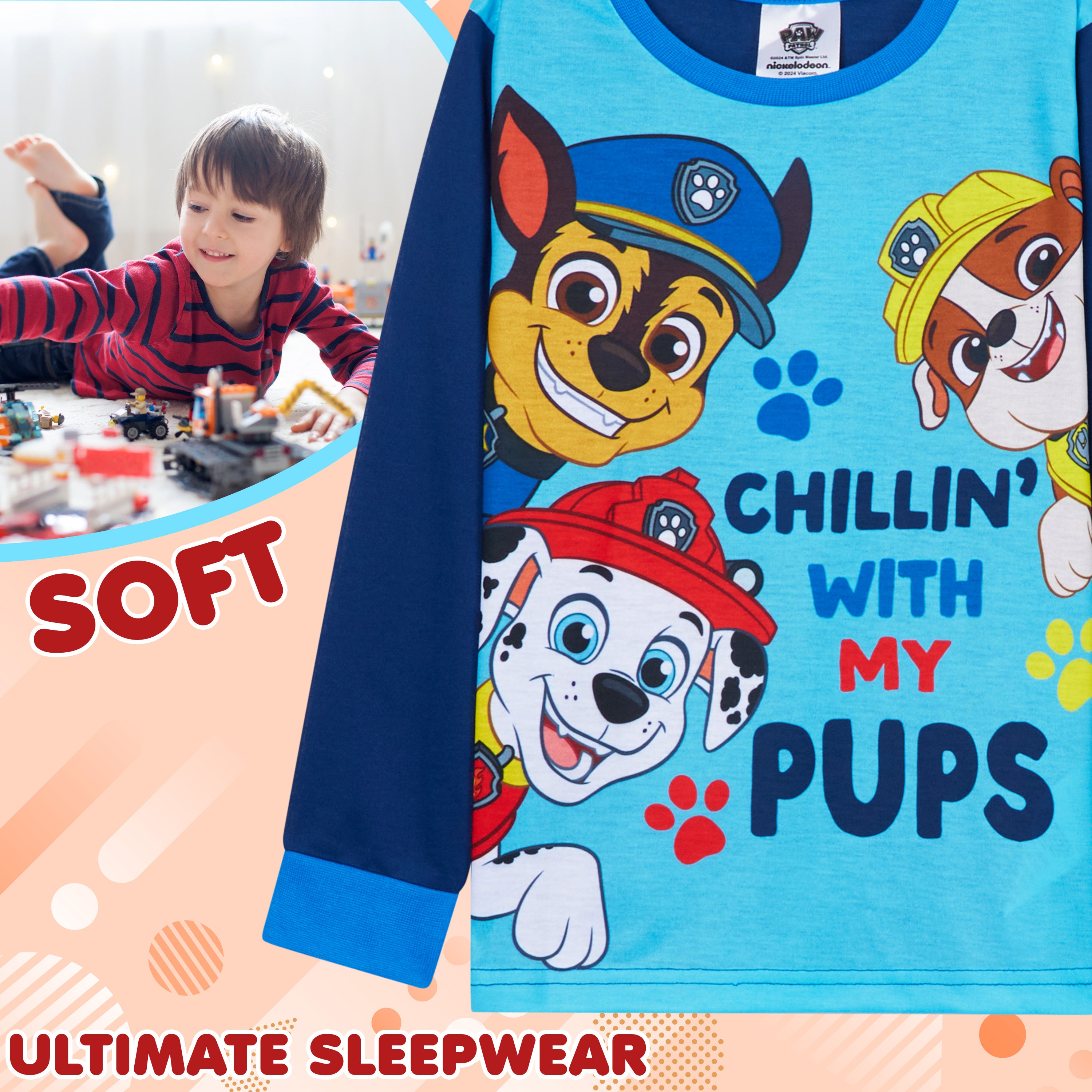 paw-patrol-pyjama-gar-on-long-2-pi-ces-coton-pat-patrouille image 5