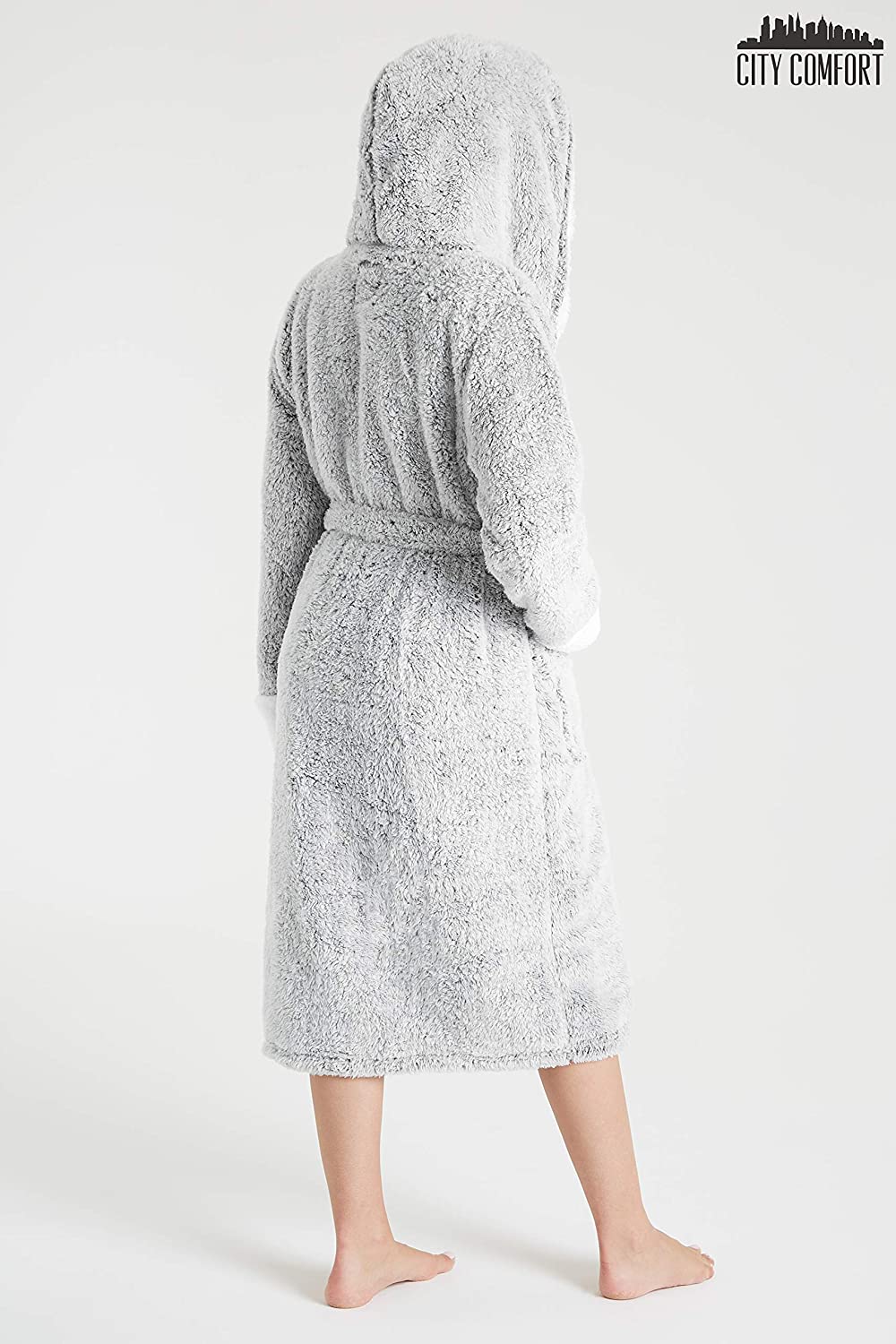 citycomfort-peignoir-femme-capuche-gris-taille-s image 7