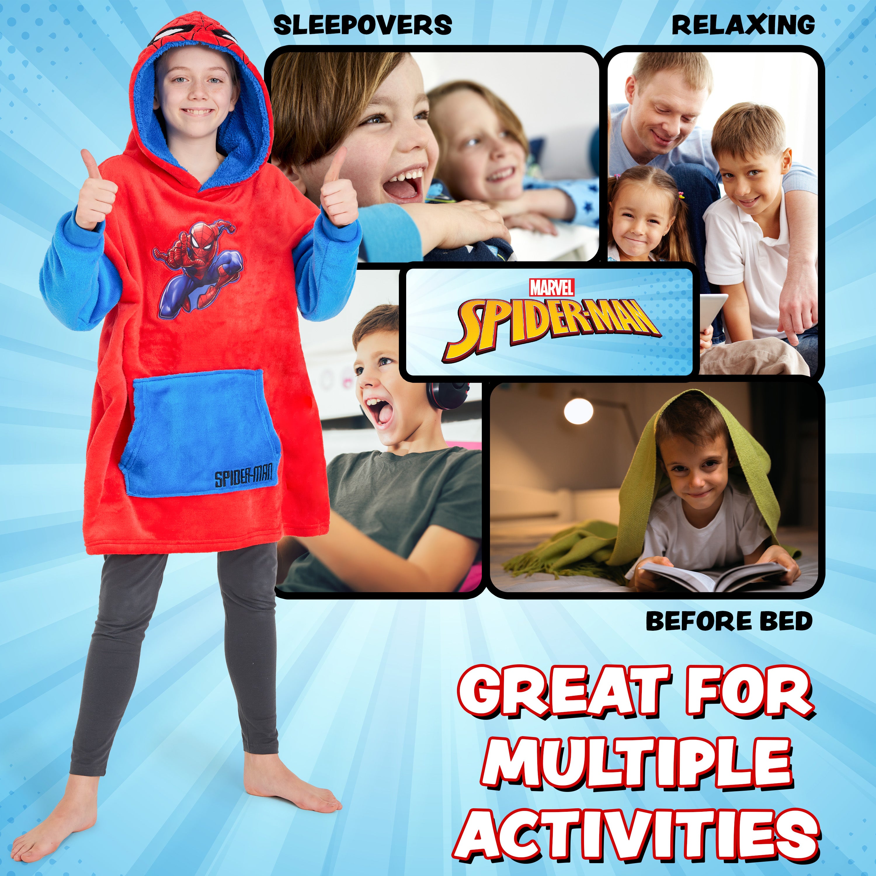 marvel-plaid-capuche-spiderman-enfant-oversize image 3