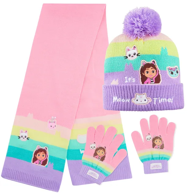 gabby-dollhouse-ensemble-hiver-fille-bonnet-charpe-gants image 1