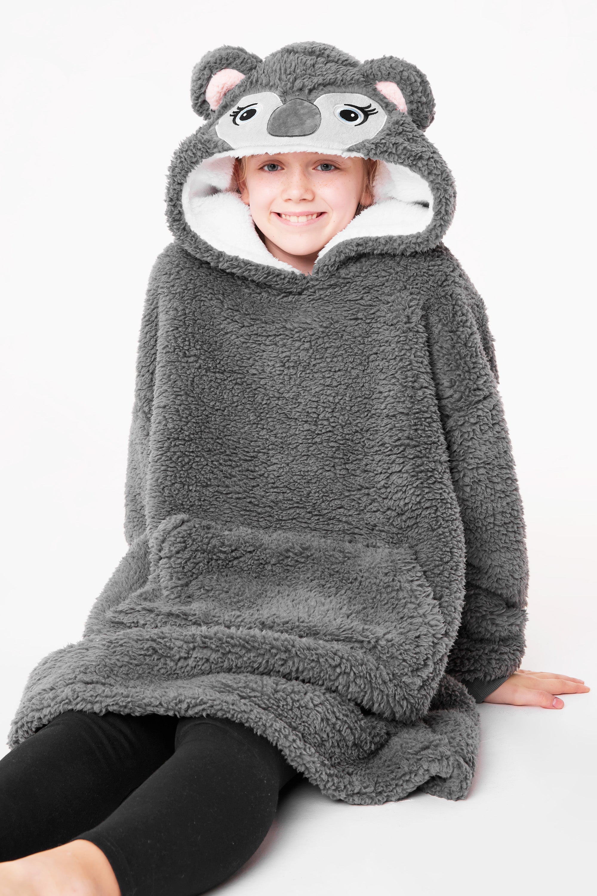citycomfort-girls-sweat-plaid-enfant-polaire-oversize-capuche image 3