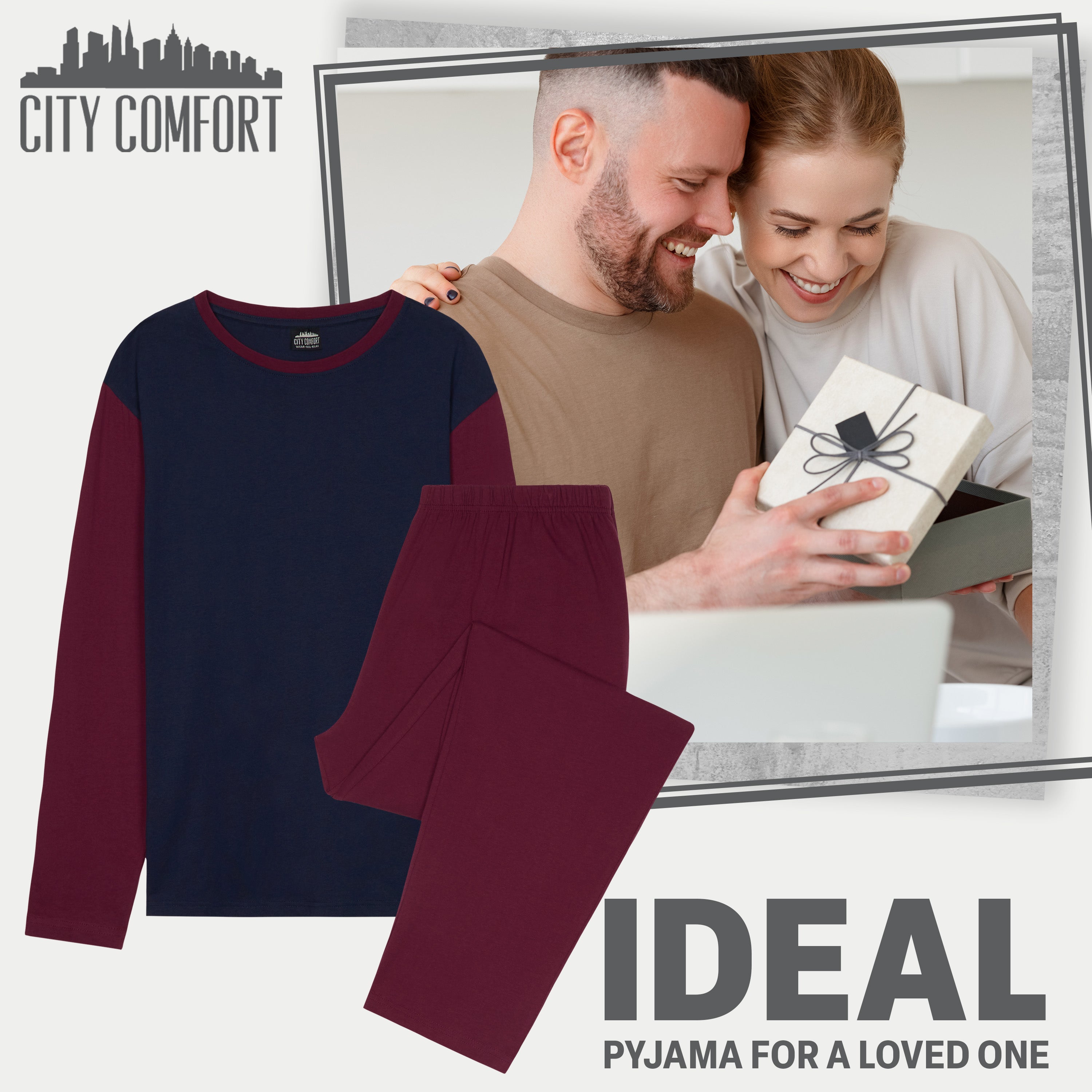 citycomfort-pyjama-homme-long-2-pi-ces-navy-doux image 3
