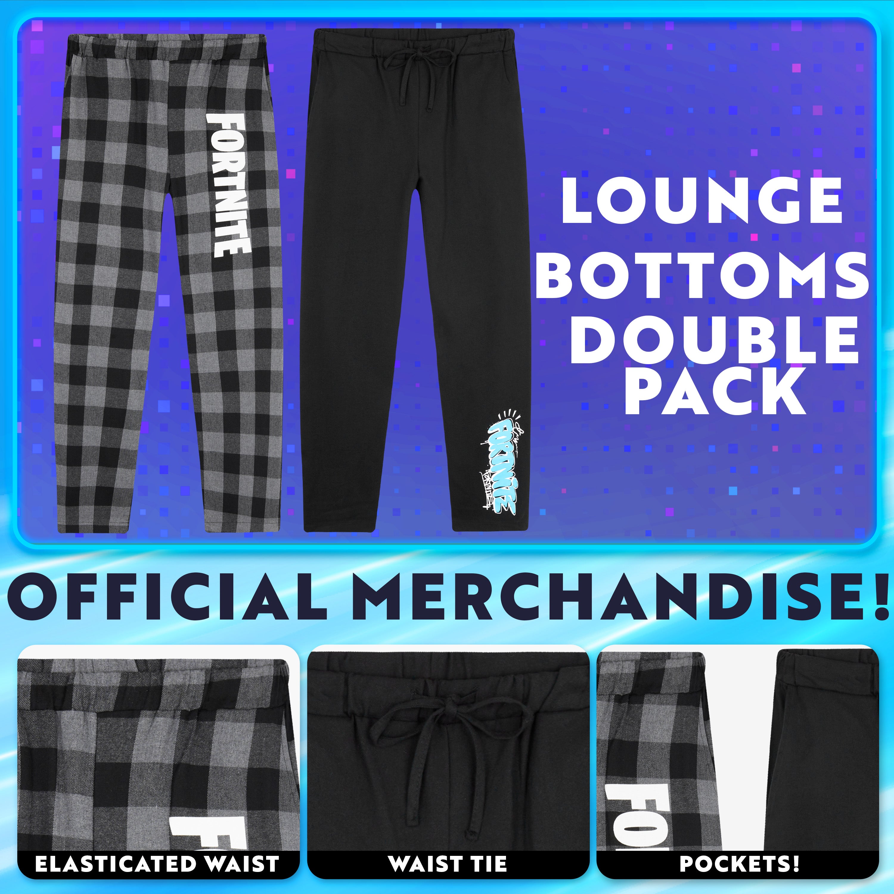 fortnite-bas-pyjama-gar-on-lot-de-2-poches-13-16-ans image 3