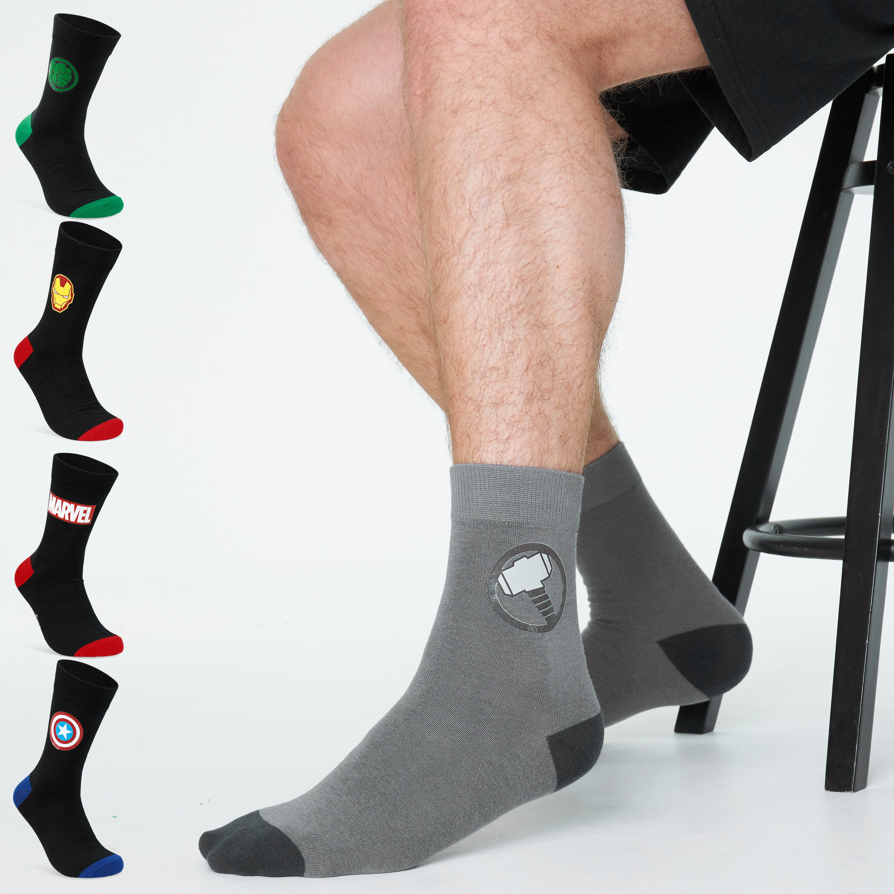 marvel-avengers-chaussettes-homme-mi-mollet-lot-de-5-respirantes image 7
