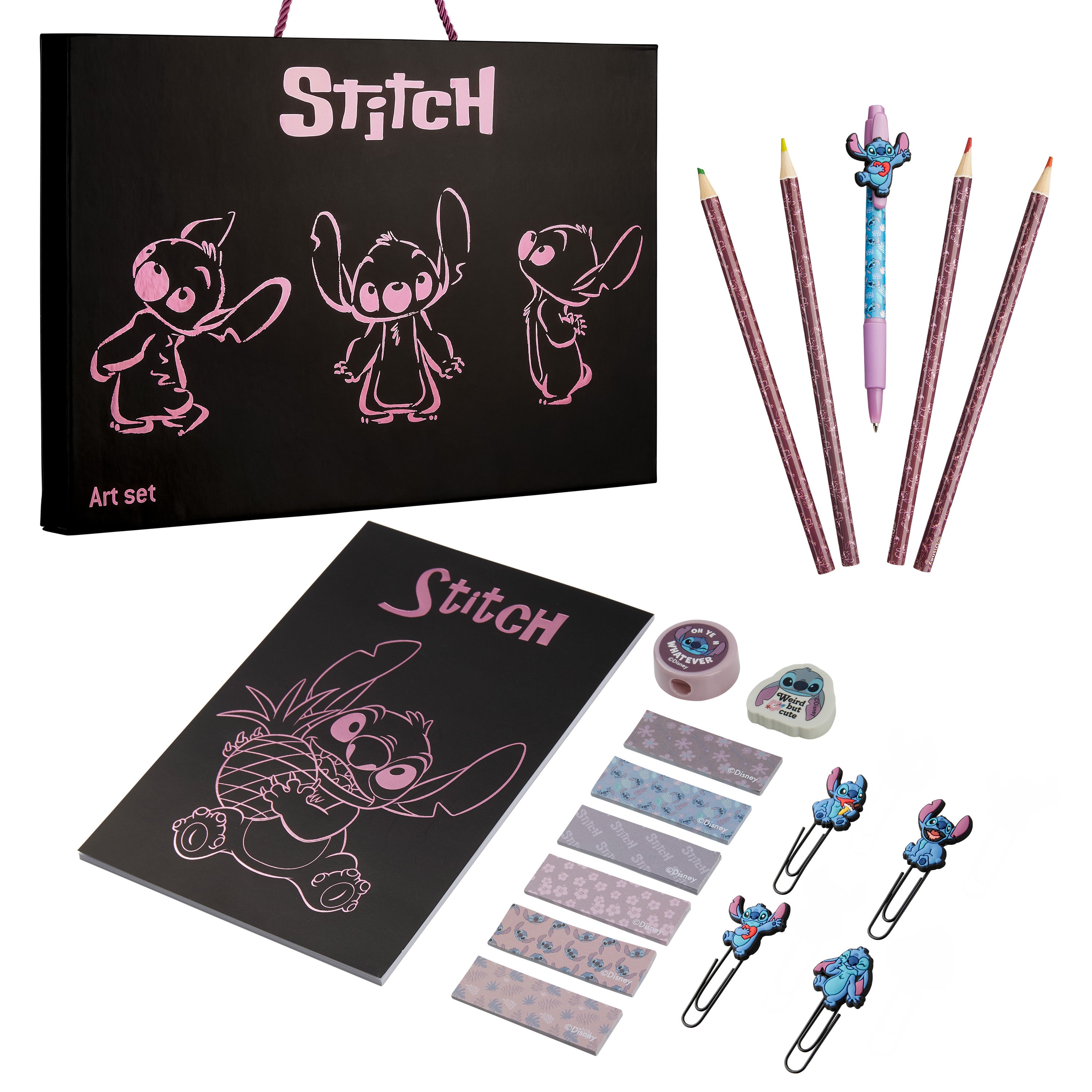 disney-stitch-set-papeterie-fille-carnet-trousse-stylos image 1