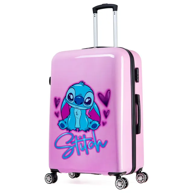 disney-stitch-valise-cabine-rigide-rose-roulettes image 1