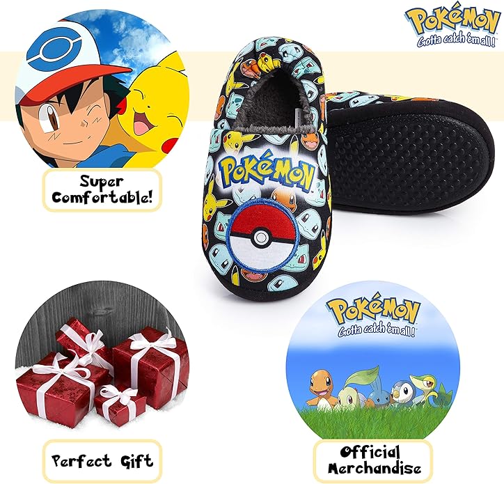 pok-mon-chaussons-bottes-enfant-pikachu-bulbizarre-souple-taille-3 image 3