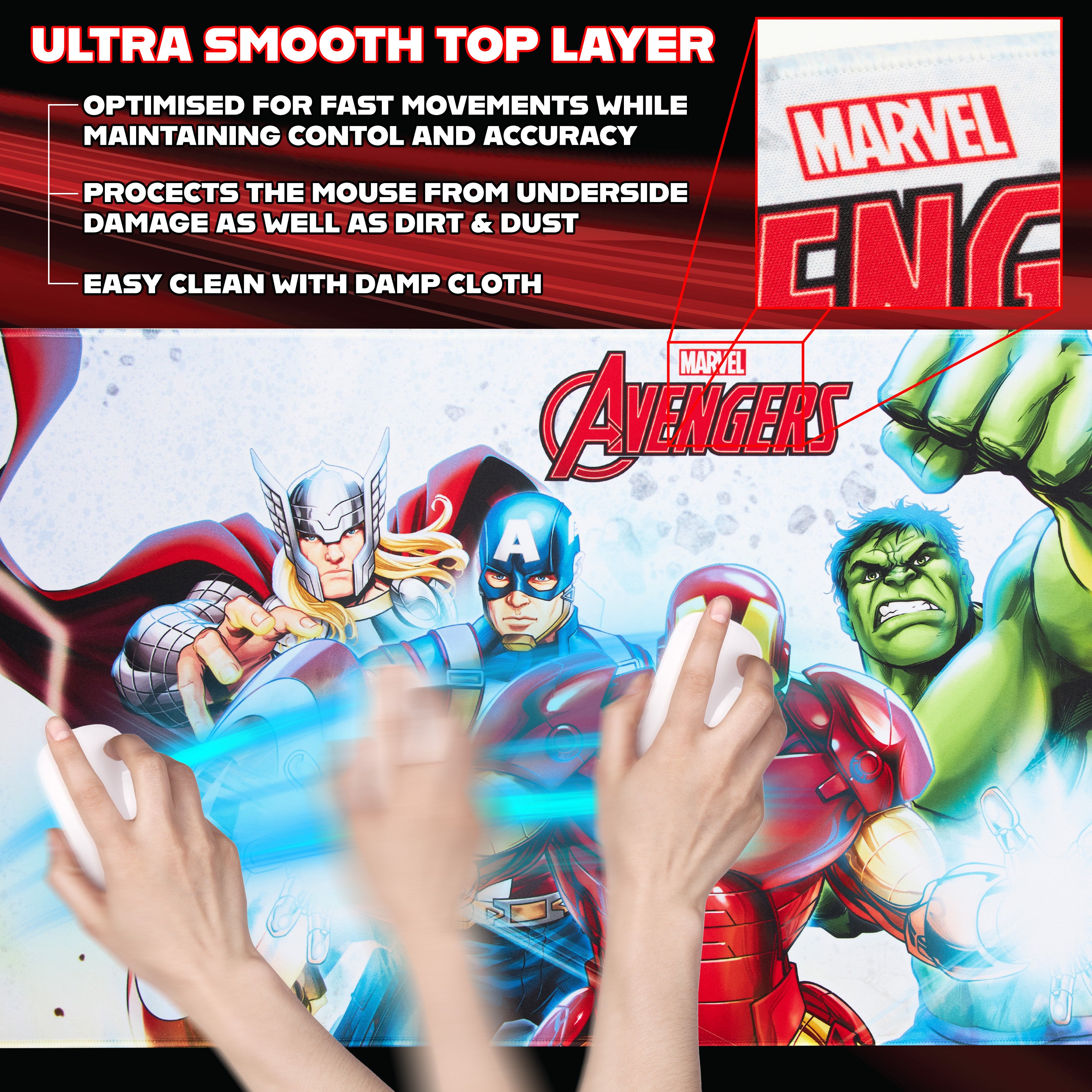 marvel-avengers-tapis-de-bureau-blanc-79-5x35-5-cm-antid-rapant image 5