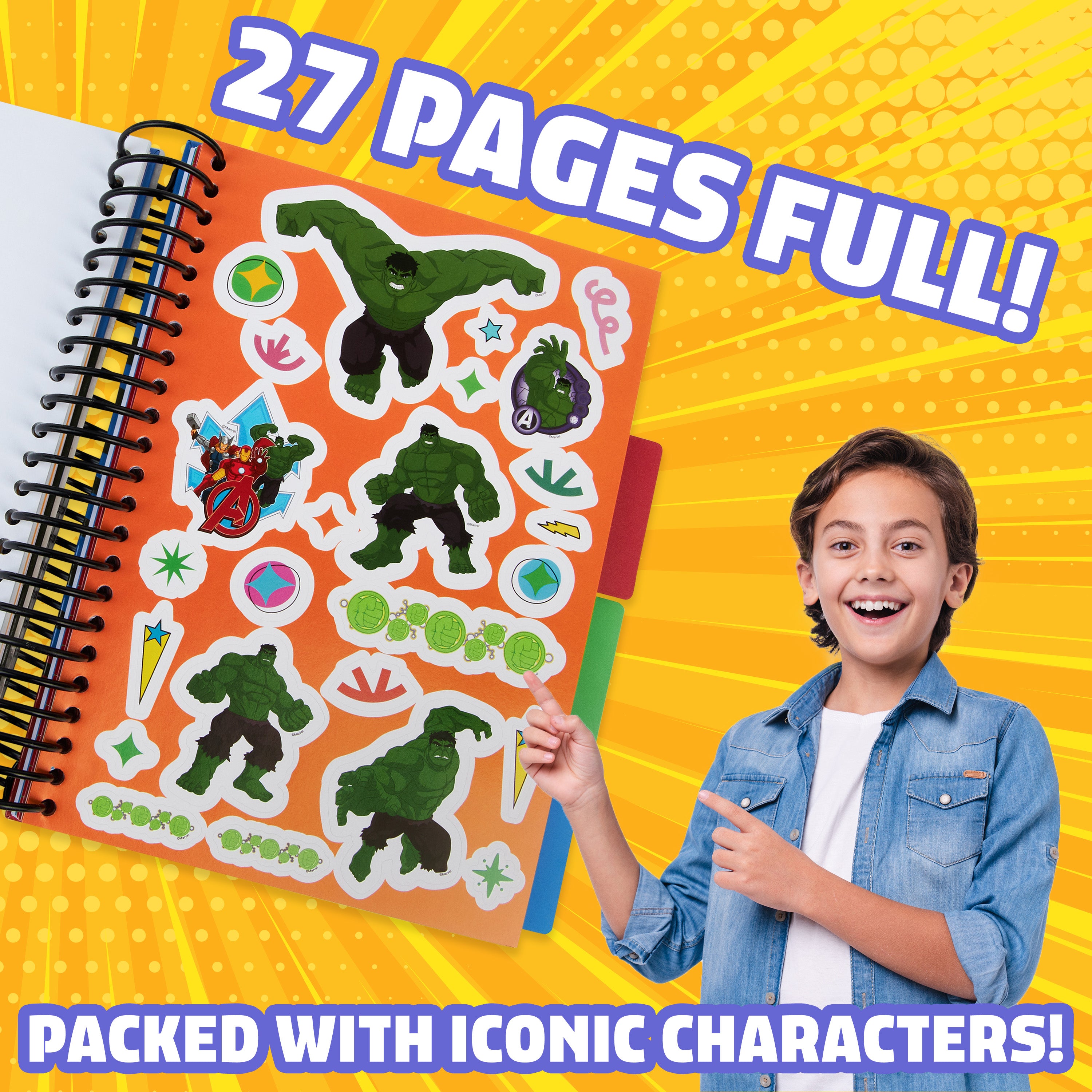marvel-cahier-stickers-enfant-1000-spiderman-avengers-crayons image 4