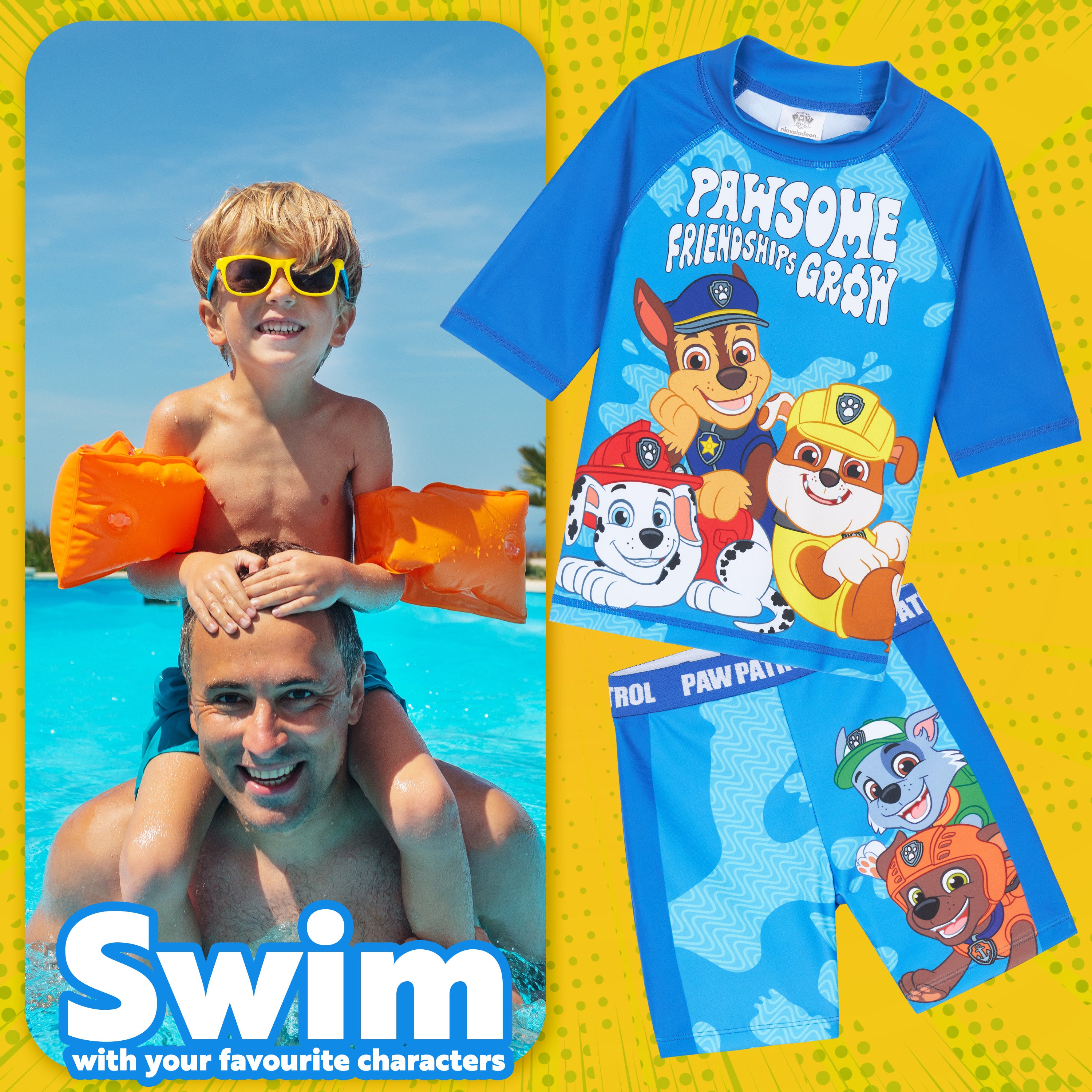 paw-patrol-maillot-bain-gar-on-2-pi-ces-chase-marshall image 6