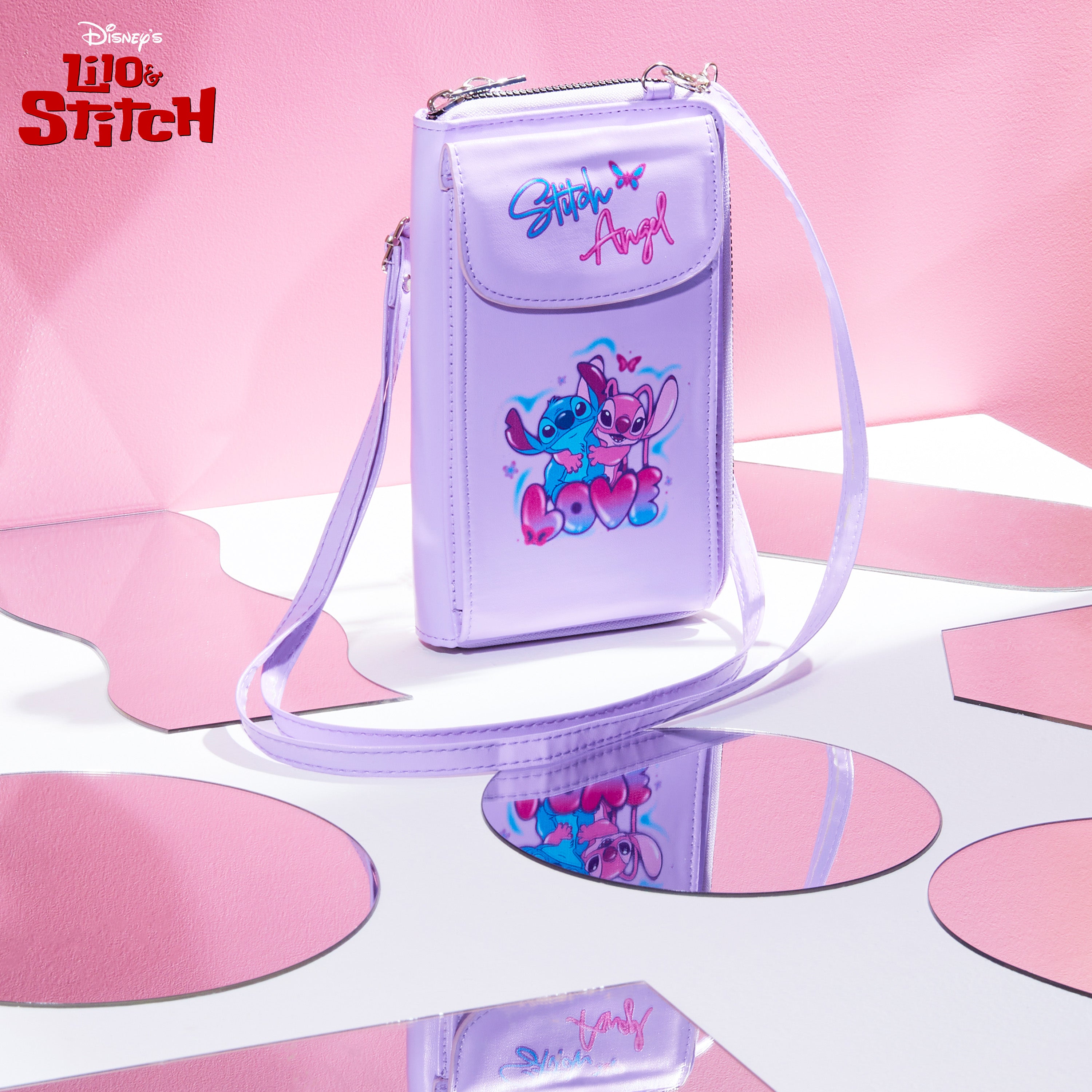 disney-stitch-sac-bandouli-re-t-l-phone-fille-rose image 2