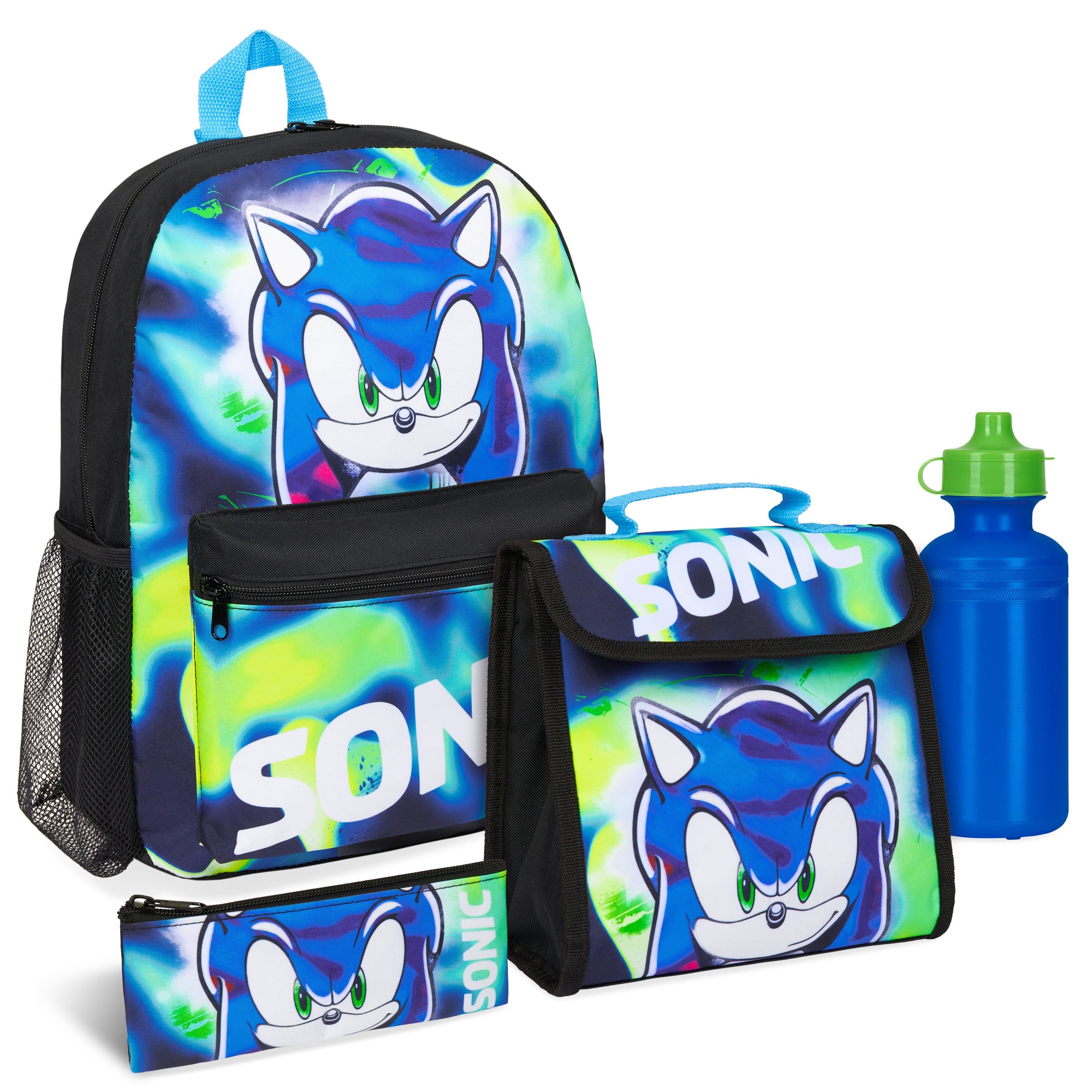 get-trend-sonic-sac-dos-cole-4-pi-ces-lunch-bag-gourde-trousse image 1